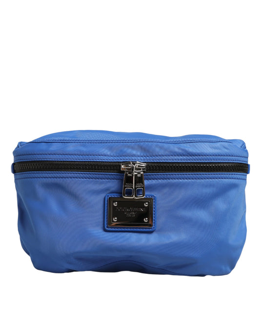 Dolce & Gabbana Blue Logo Plaque Nylon Waist Fanny Pack Men's Borse Bag Curated Luxury Accessories by Orvyn