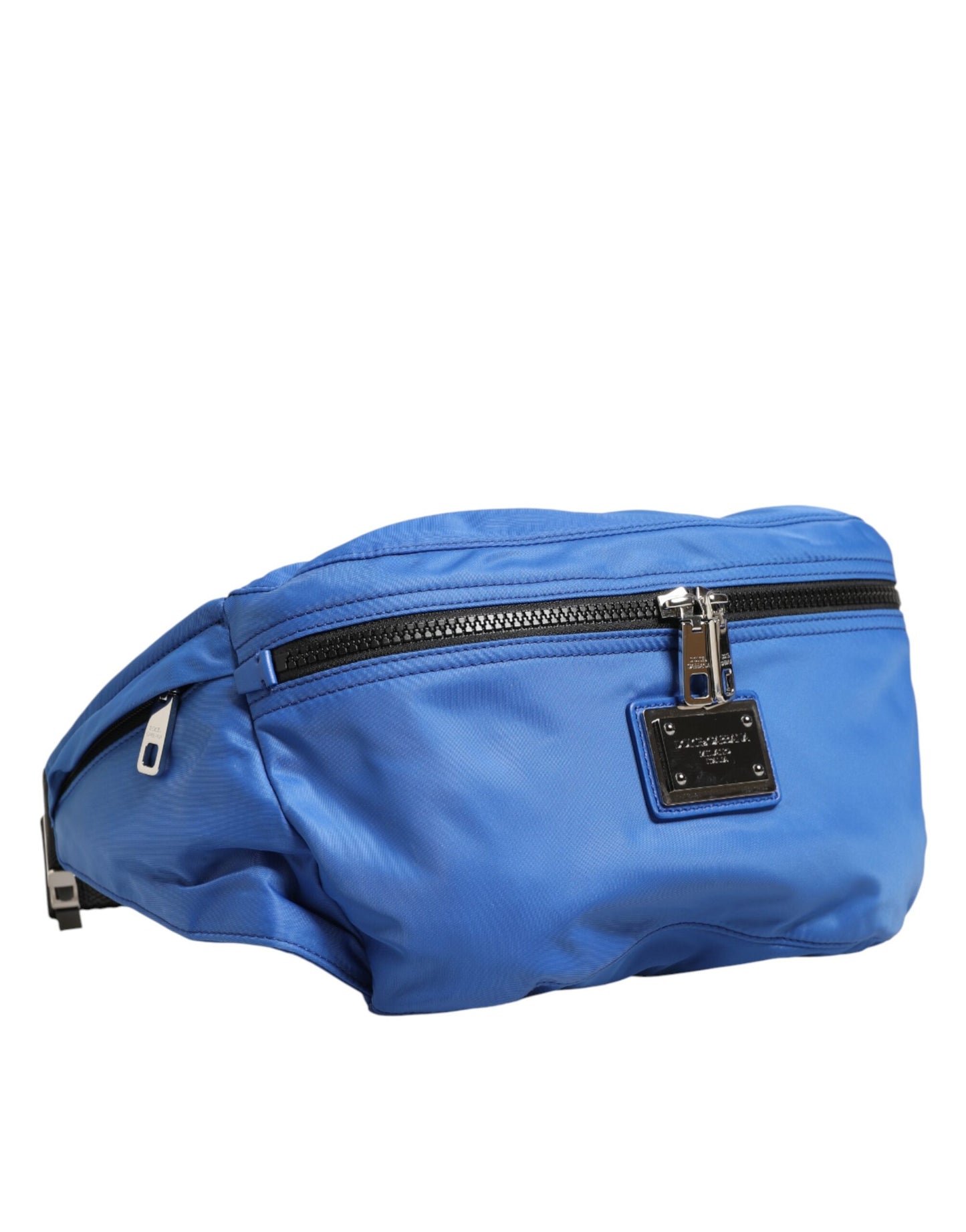 Dolce & Gabbana Blue Logo Plaque Nylon Waist Fanny Pack Men's Borse Bag Curated Luxury Accessories by Orvyn