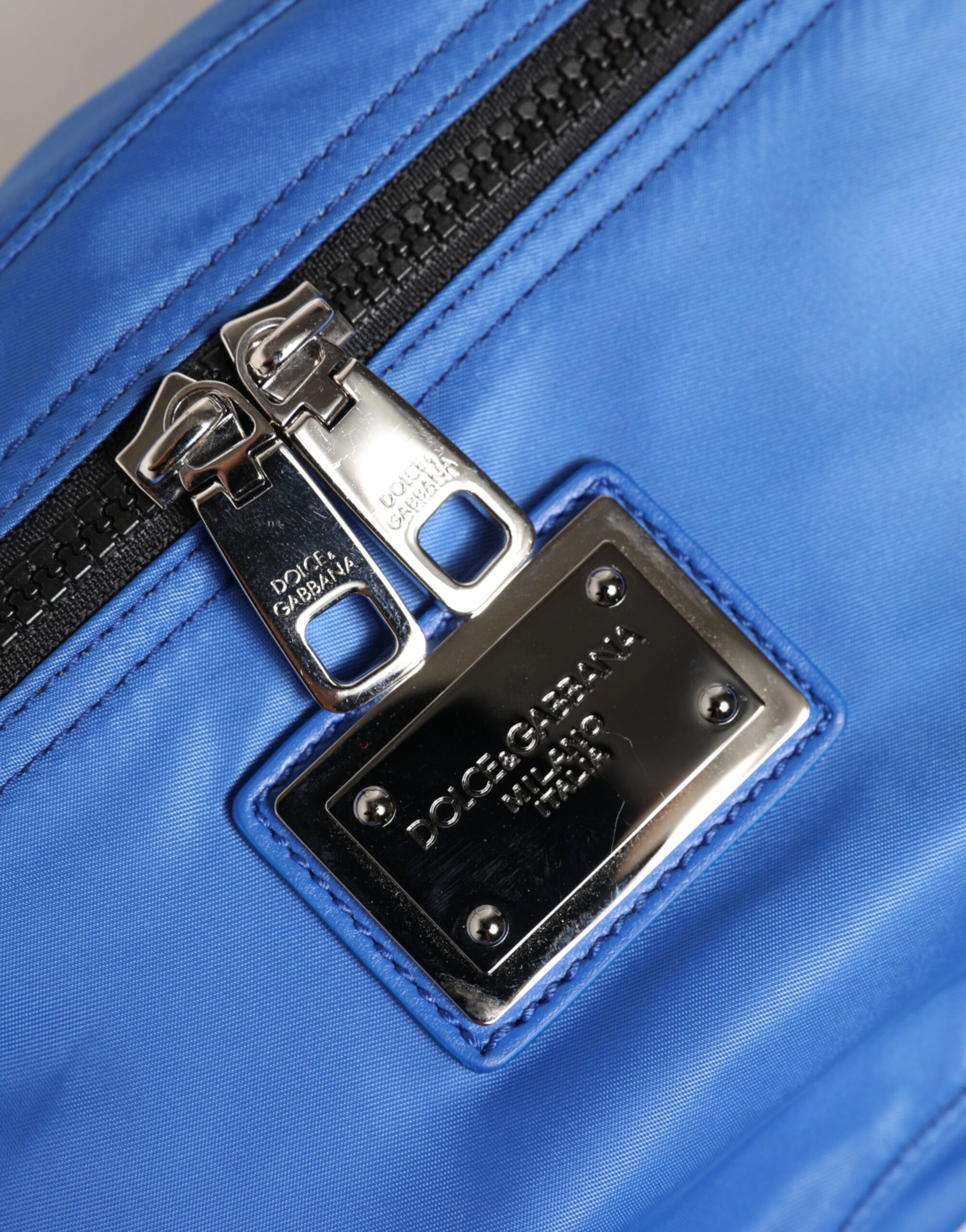 Dolce & Gabbana Blue Logo Plaque Nylon Waist Fanny Pack Men's Borse Bag Curated Luxury Accessories by Orvyn