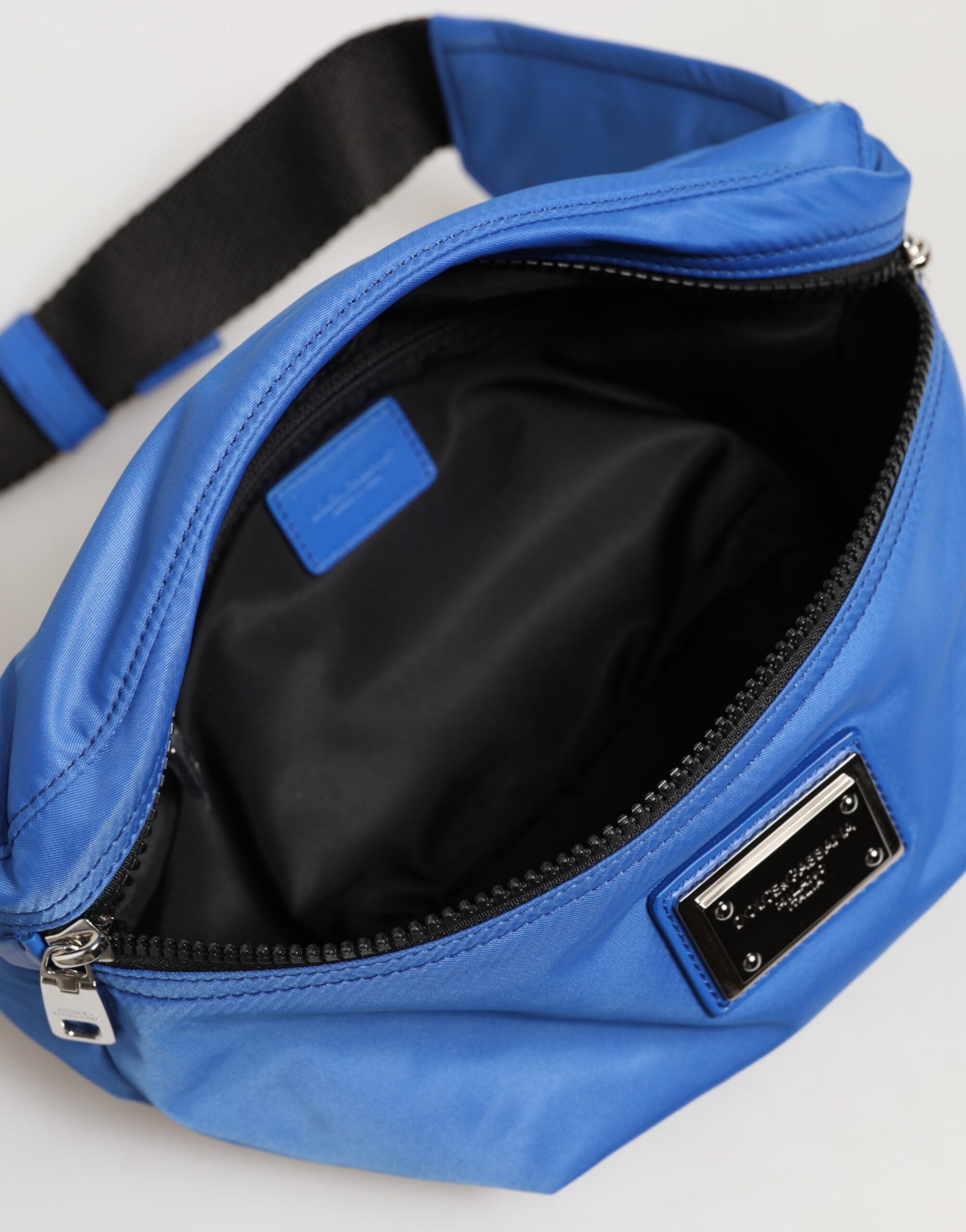 Dolce & Gabbana Blue Logo Plaque Nylon Waist Fanny Pack Men's Borse Bag Curated Luxury Accessories by Orvyn
