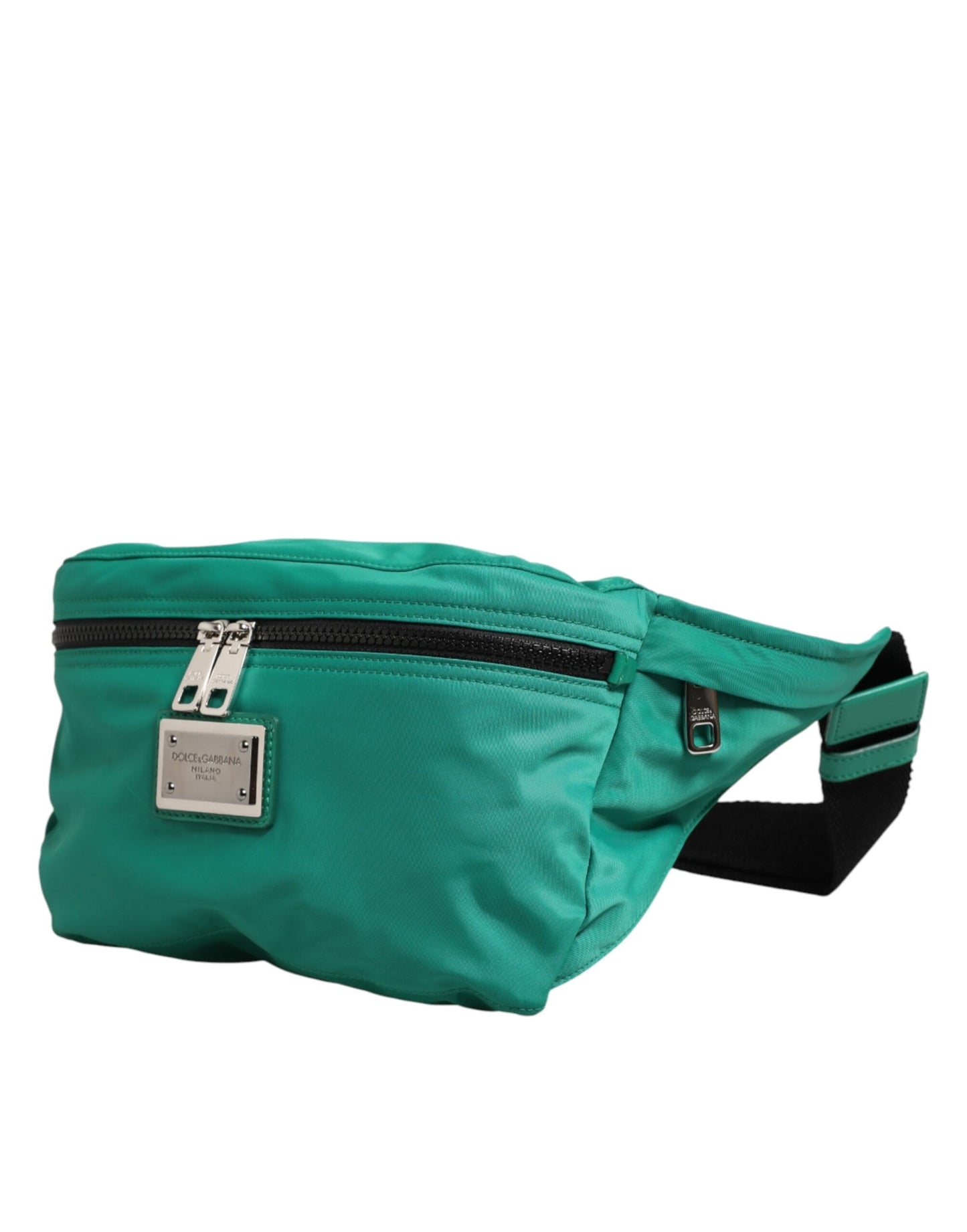 Dolce & Gabbana Green Logo Plaque Nylon Waist Fanny Pack Men's Borse Bag Curated Luxury Accessories by Orvyn