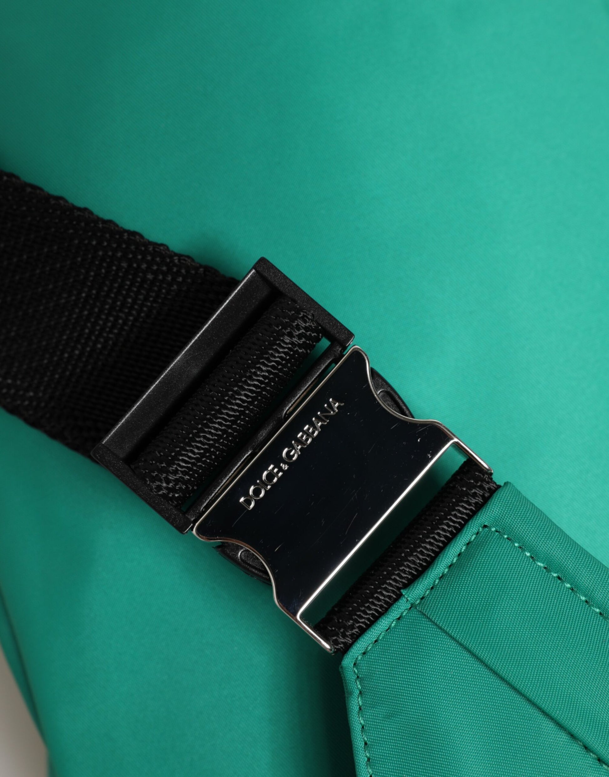 Dolce & Gabbana Green Logo Plaque Nylon Waist Fanny Pack Men's Borse Bag Curated Luxury Accessories by Orvyn