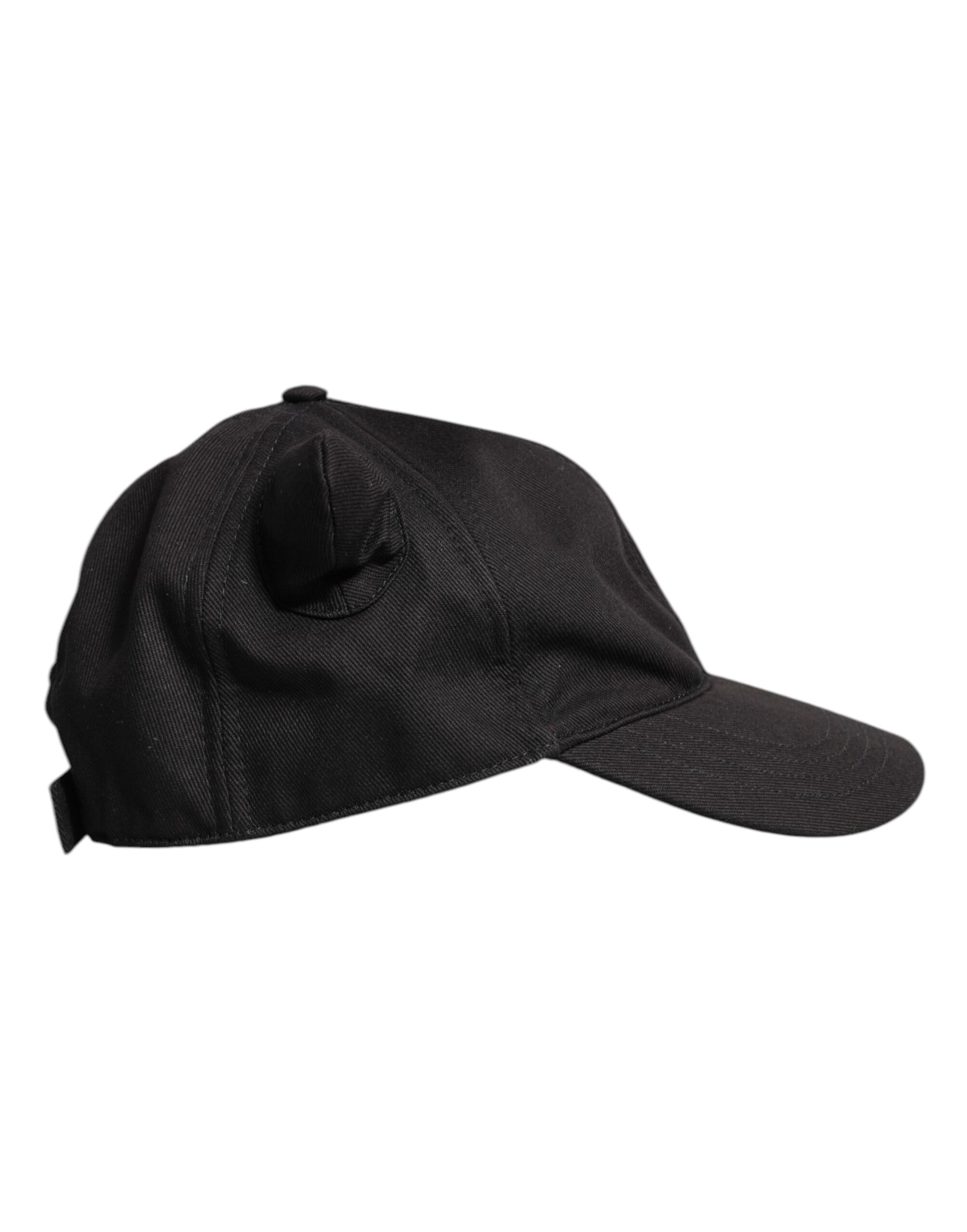 Dolce & Gabbana Black Cotton Logo Patch 6 Panels Baseball Cap Hat Curated Luxury Accessories by Orvyn