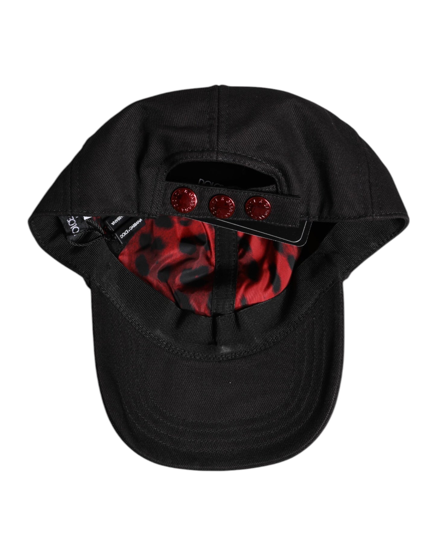 Dolce & Gabbana Black Cotton Logo Patch 6 Panels Baseball Cap Hat Curated Luxury Accessories by Orvyn