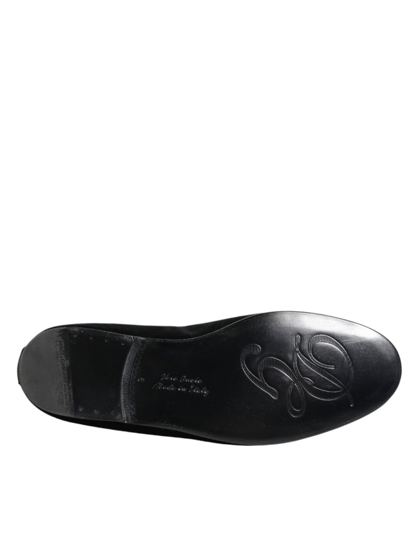 Dolce & Gabbana Black Velvet Gold Crown Mens Loafers Shoes Curated Luxury Accessories by Orvyn