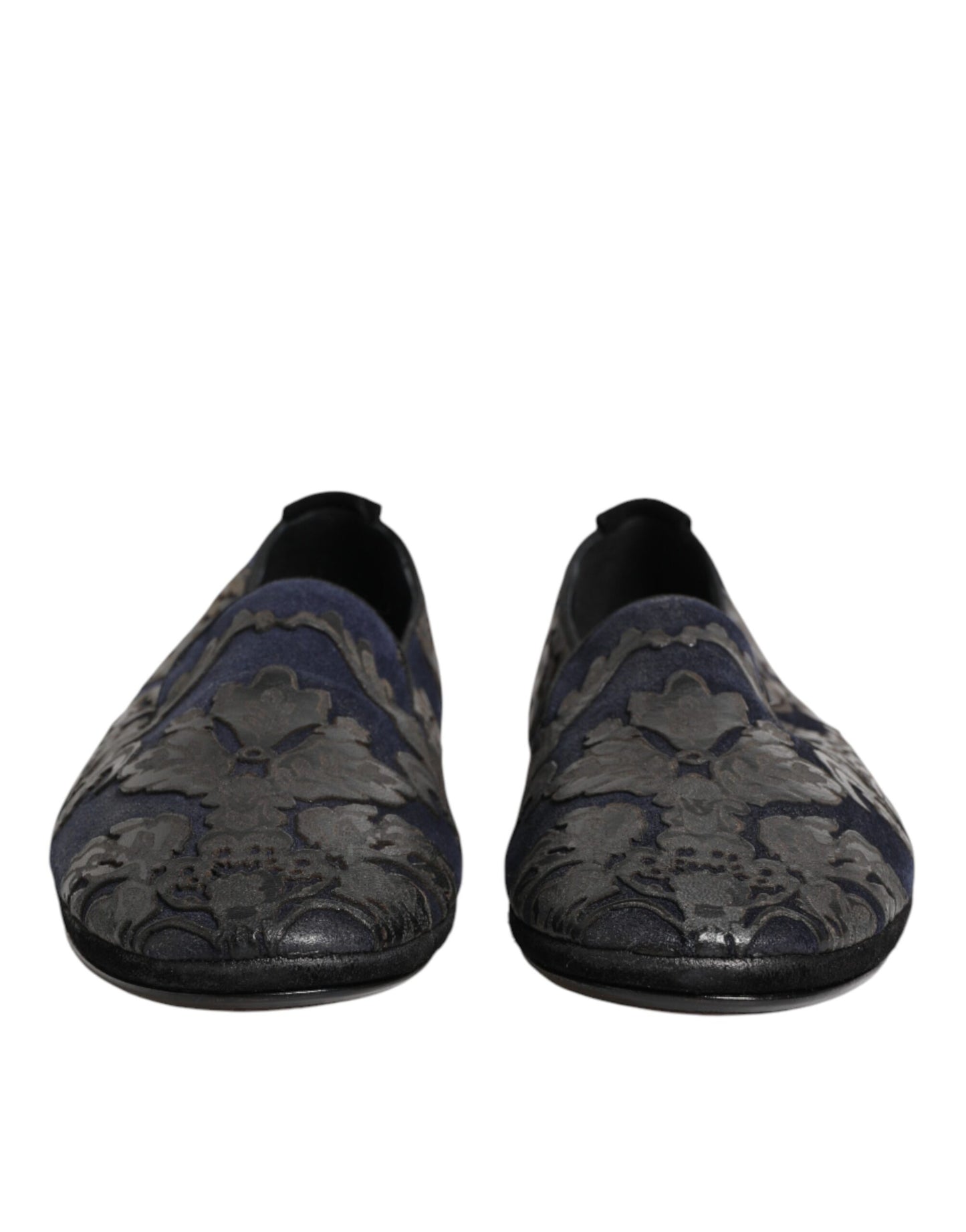Dolce & Gabbana Black Jacquard Leather Slip On Loafers Shoes Curated Luxury Accessories by Orvyn
