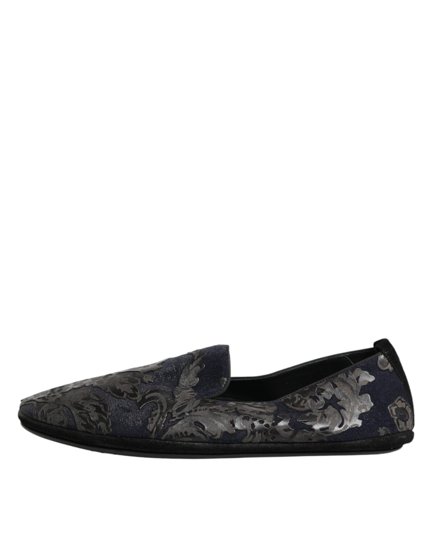 Dolce & Gabbana Black Jacquard Leather Slip On Loafers Shoes Curated Luxury Accessories by Orvyn