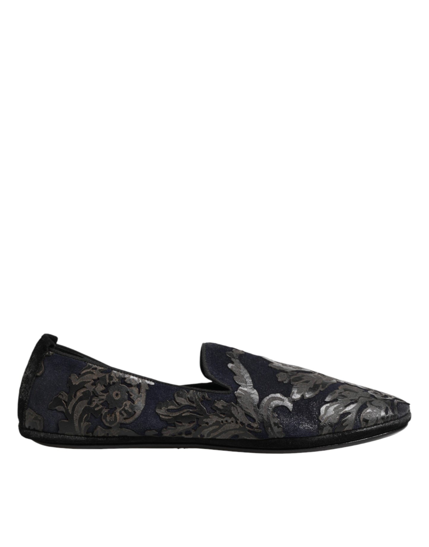 Dolce & Gabbana Black Jacquard Leather Slip On Loafers Shoes Curated Luxury Accessories by Orvyn