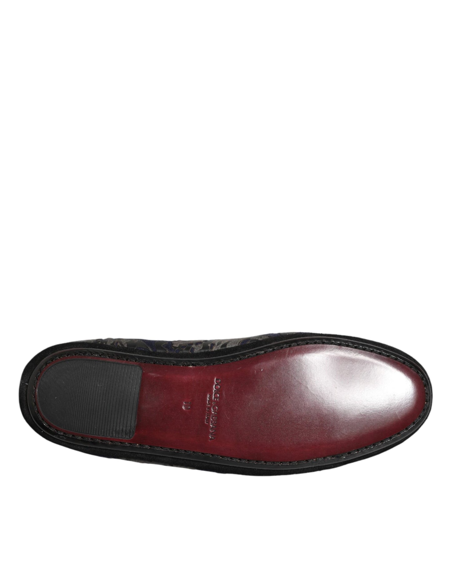 Dolce & Gabbana Black Jacquard Leather Slip On Loafers Shoes Curated Luxury Accessories by Orvyn