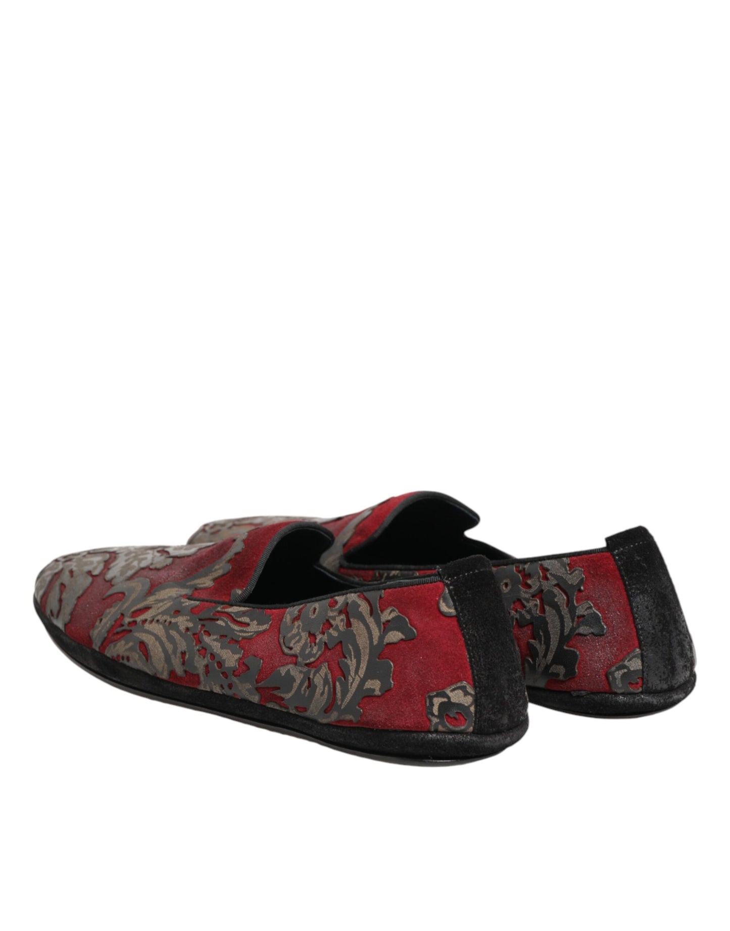 Dolce & Gabbana Bordeaux Jacquard Leather Slip On Loafer Shoes Curated Luxury Accessories by Orvyn