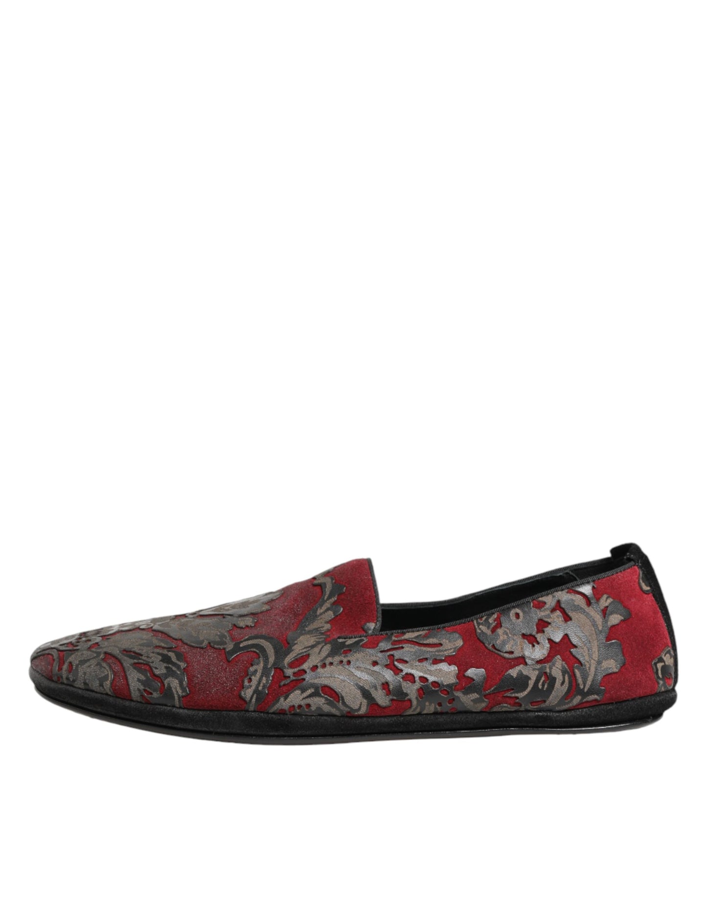Dolce & Gabbana Bordeaux Jacquard Leather Slip On Loafer Shoes Curated Luxury Accessories by Orvyn