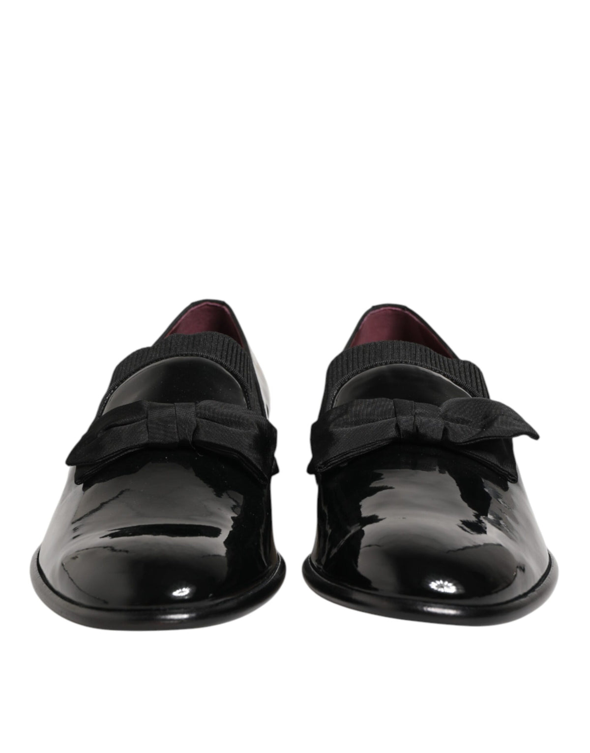 Dolce & Gabbana Black Leather Slip On Dress Men Loafers Shoes schwarz