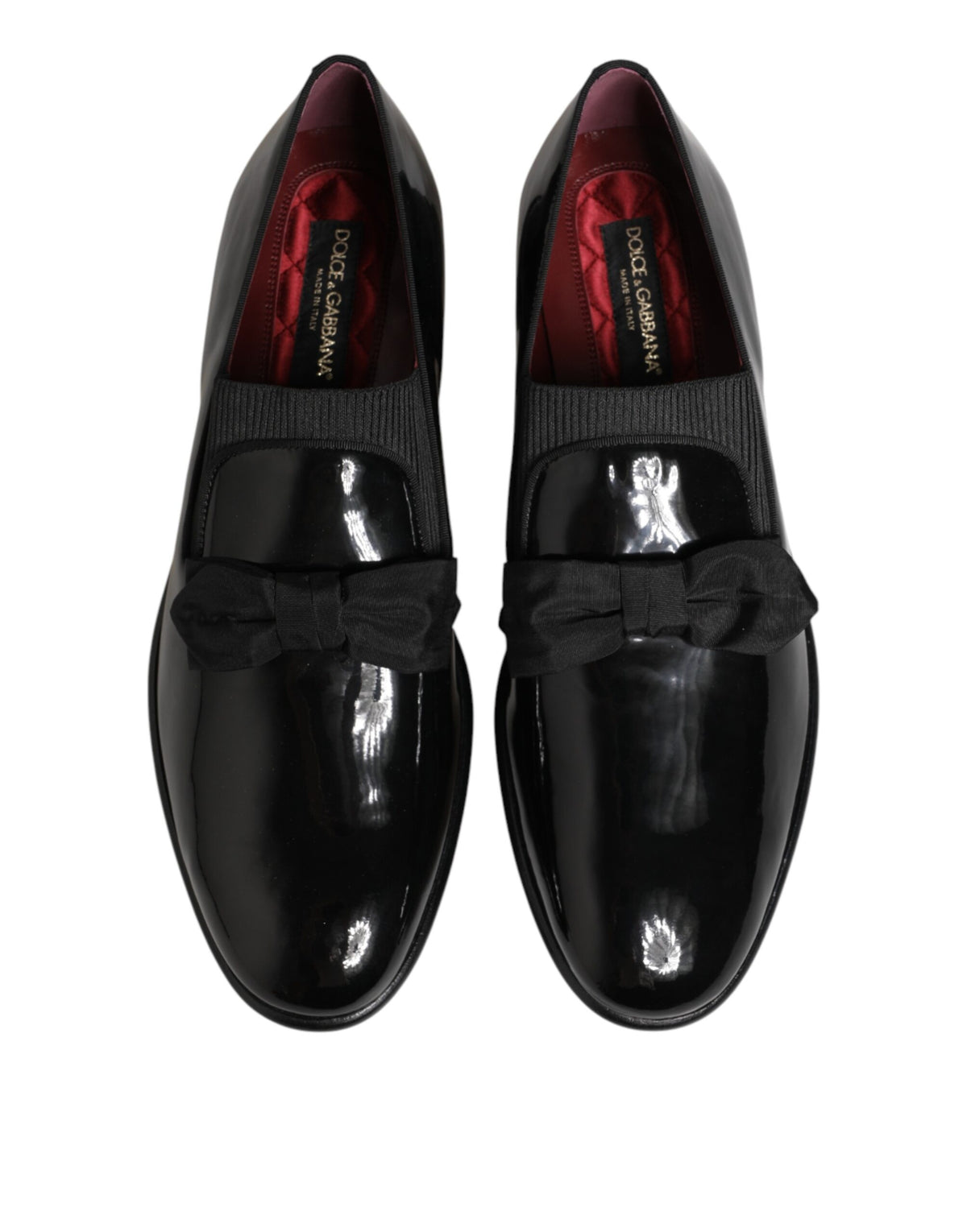 Dolce & Gabbana Black Leather Slip On Dress Men Loafers Shoes schwarz