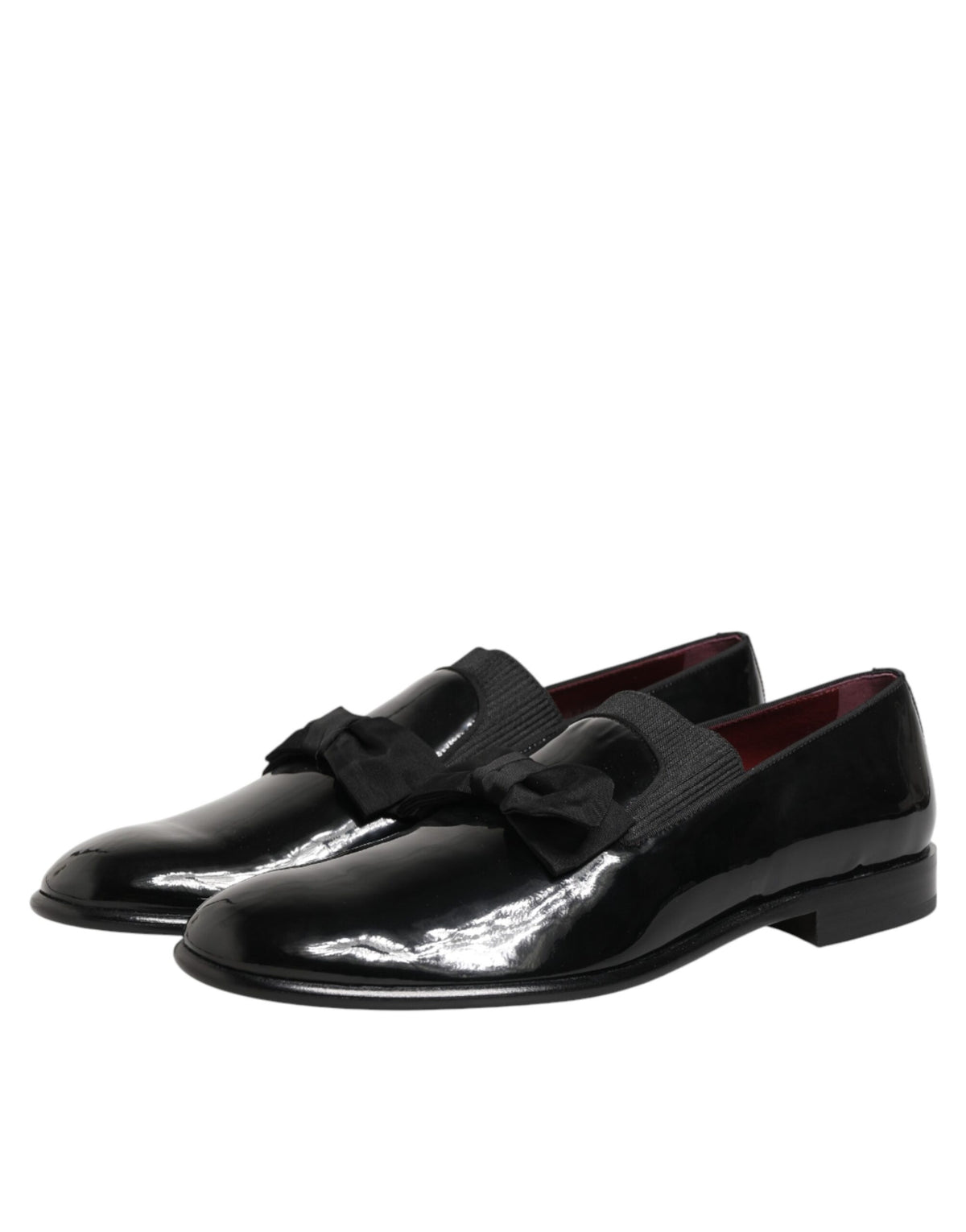 Dolce & Gabbana Black Leather Slip On Dress Men Loafers Shoes schwarz