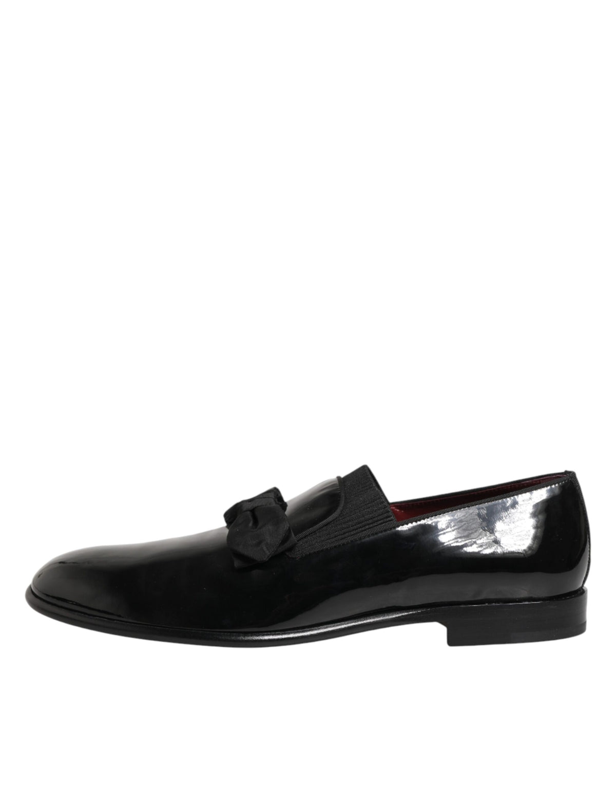 Dolce & Gabbana Black Leather Slip On Dress Men Loafers Shoes schwarz
