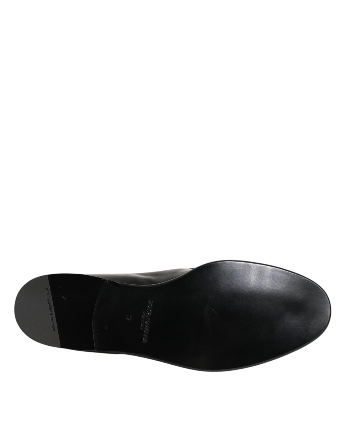 Dolce & Gabbana Black Leather Slip On Dress Men Loafers Shoes schwarz