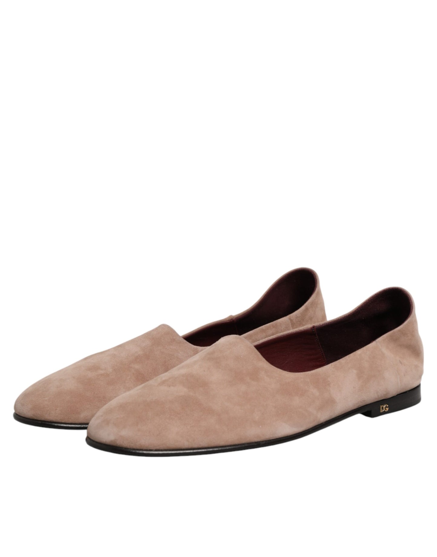 Dolce & Gabbana Beige Leather Suede Slip On Loafers Dress Shoes Curated Luxury Accessories by Orvyn