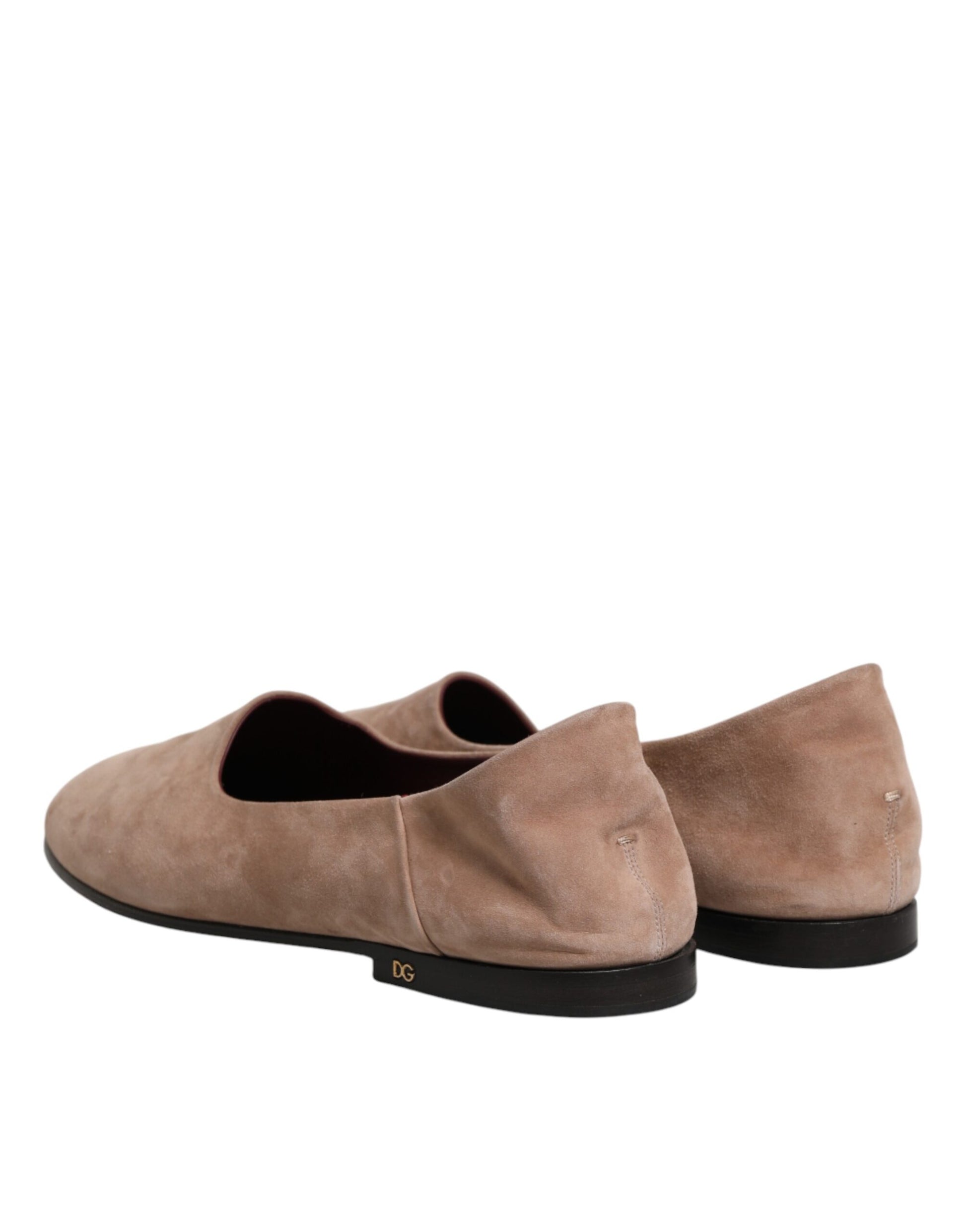 Dolce & Gabbana Beige Leather Suede Slip On Loafers Dress Shoes Curated Luxury Accessories by Orvyn