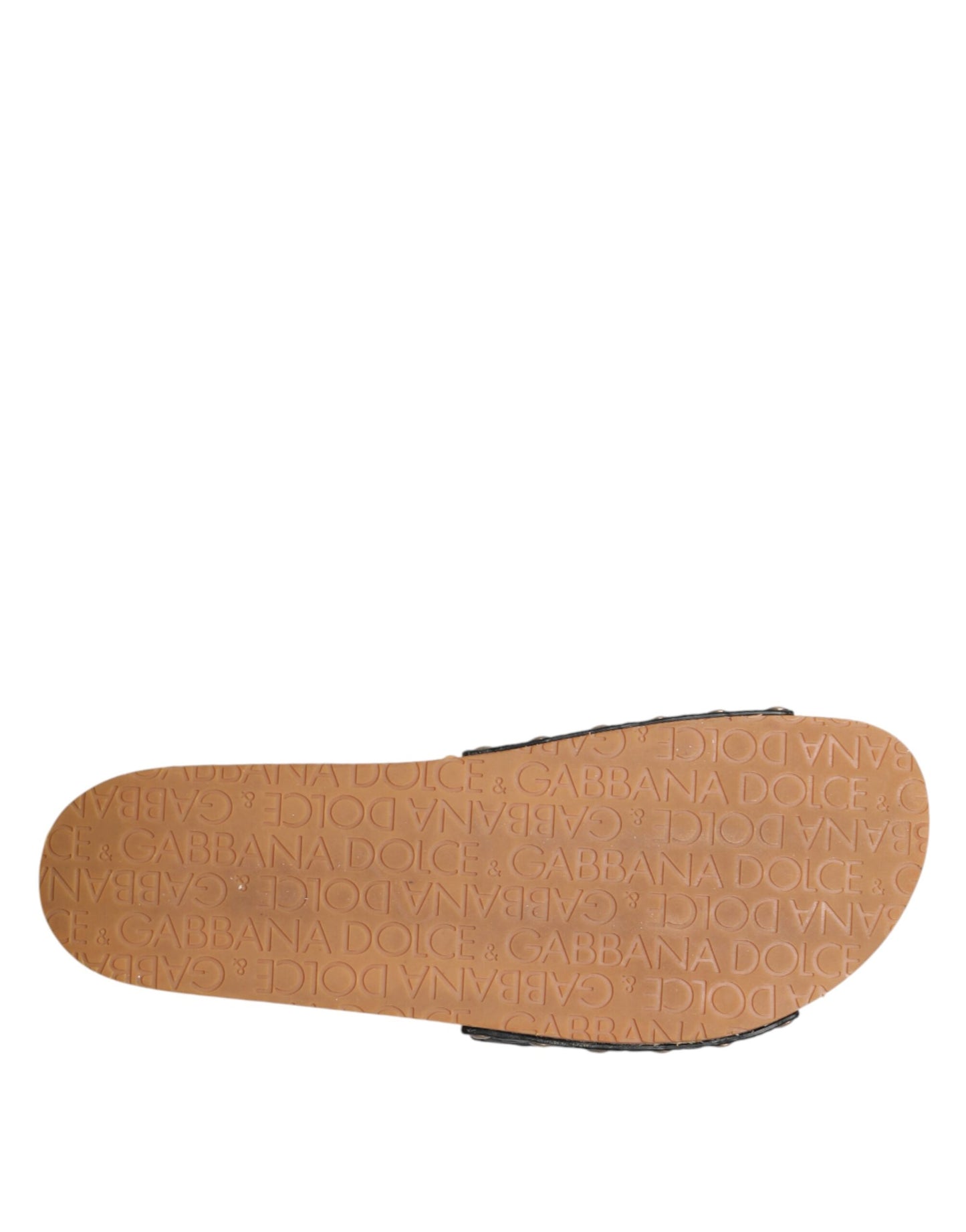 Dolce & Gabbana Black Brown Leather Slides Sandals Shoes Curated Luxury Accessories by Orvyn