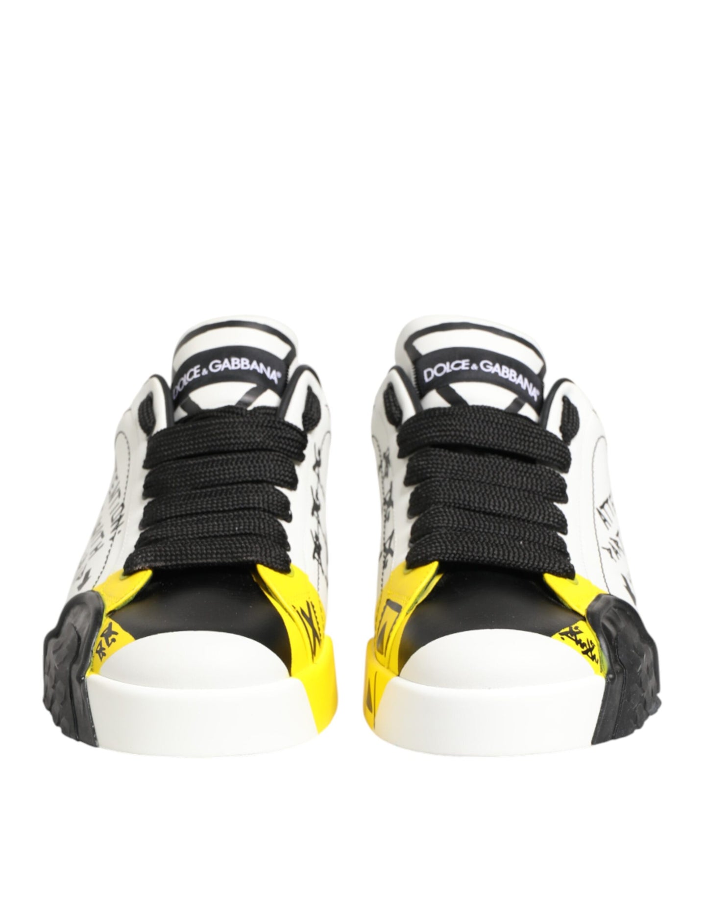 Dolce & Gabbana Multicolor Leather Graffiti Low Top Sneakers Shoes Curated Luxury Accessories by Orvyn