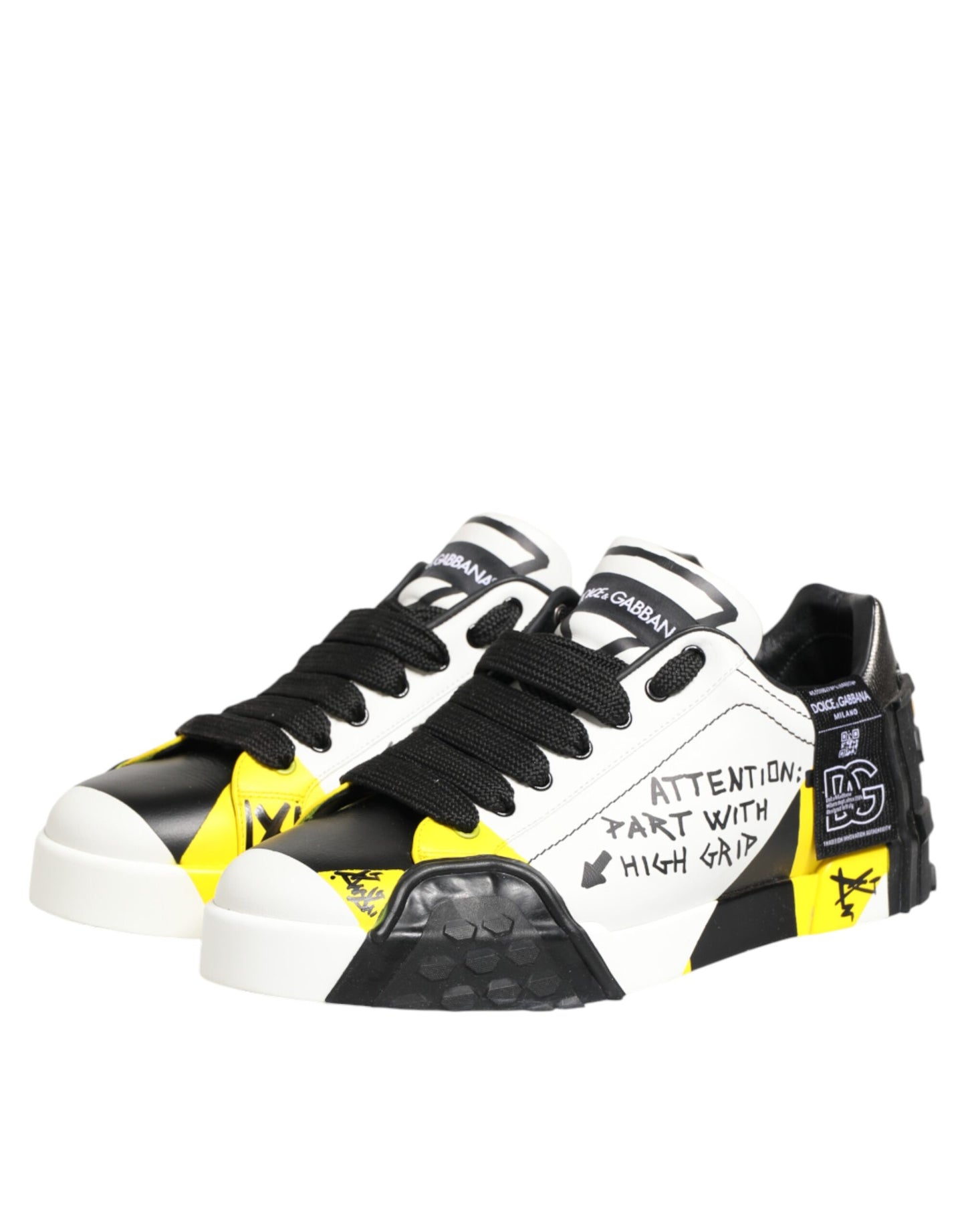 Dolce & Gabbana Multicolor Leather Graffiti Low Top Sneakers Shoes Curated Luxury Accessories by Orvyn