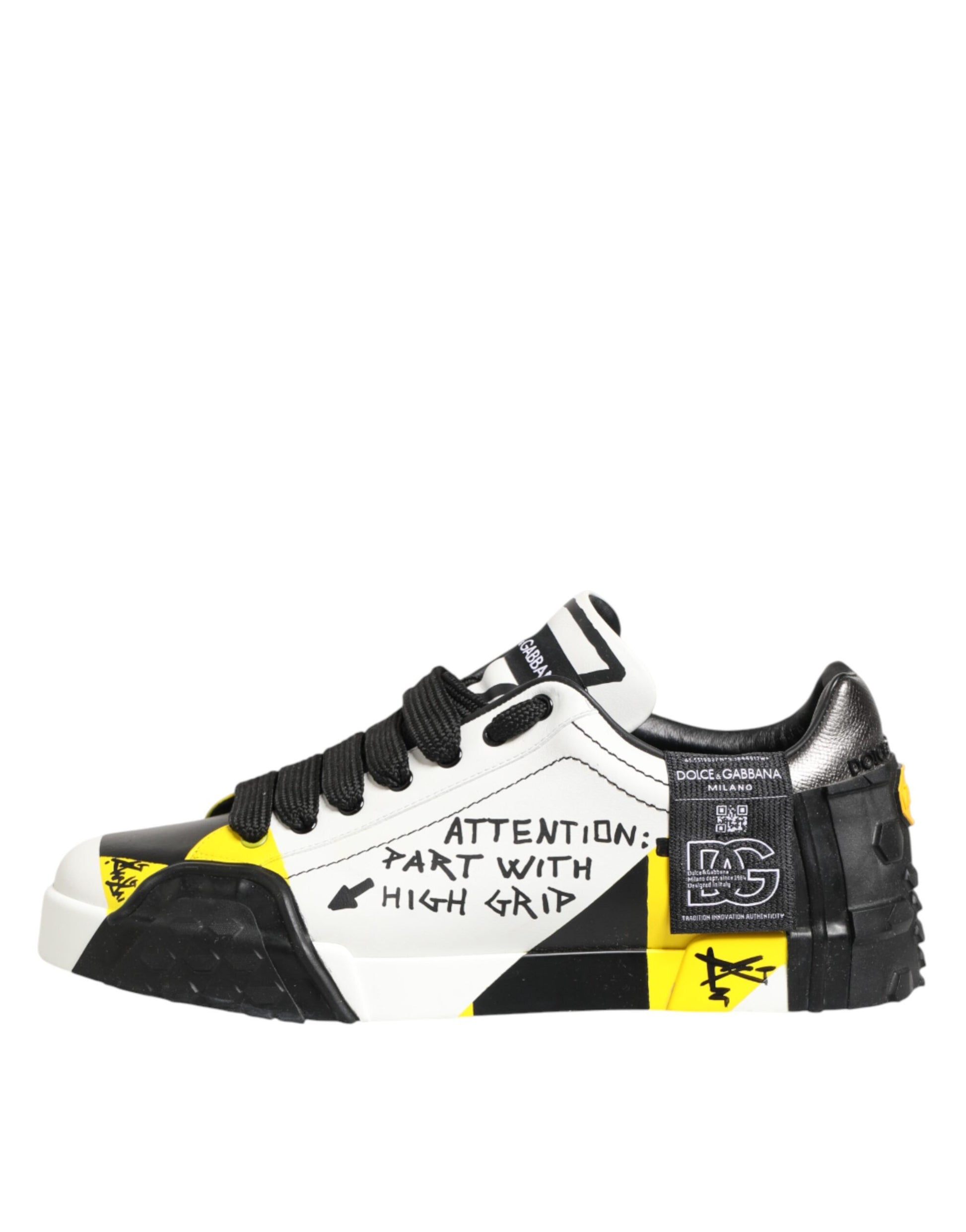Dolce & Gabbana Multicolor Leather Graffiti Low Top Sneakers Shoes Curated Luxury Accessories by Orvyn