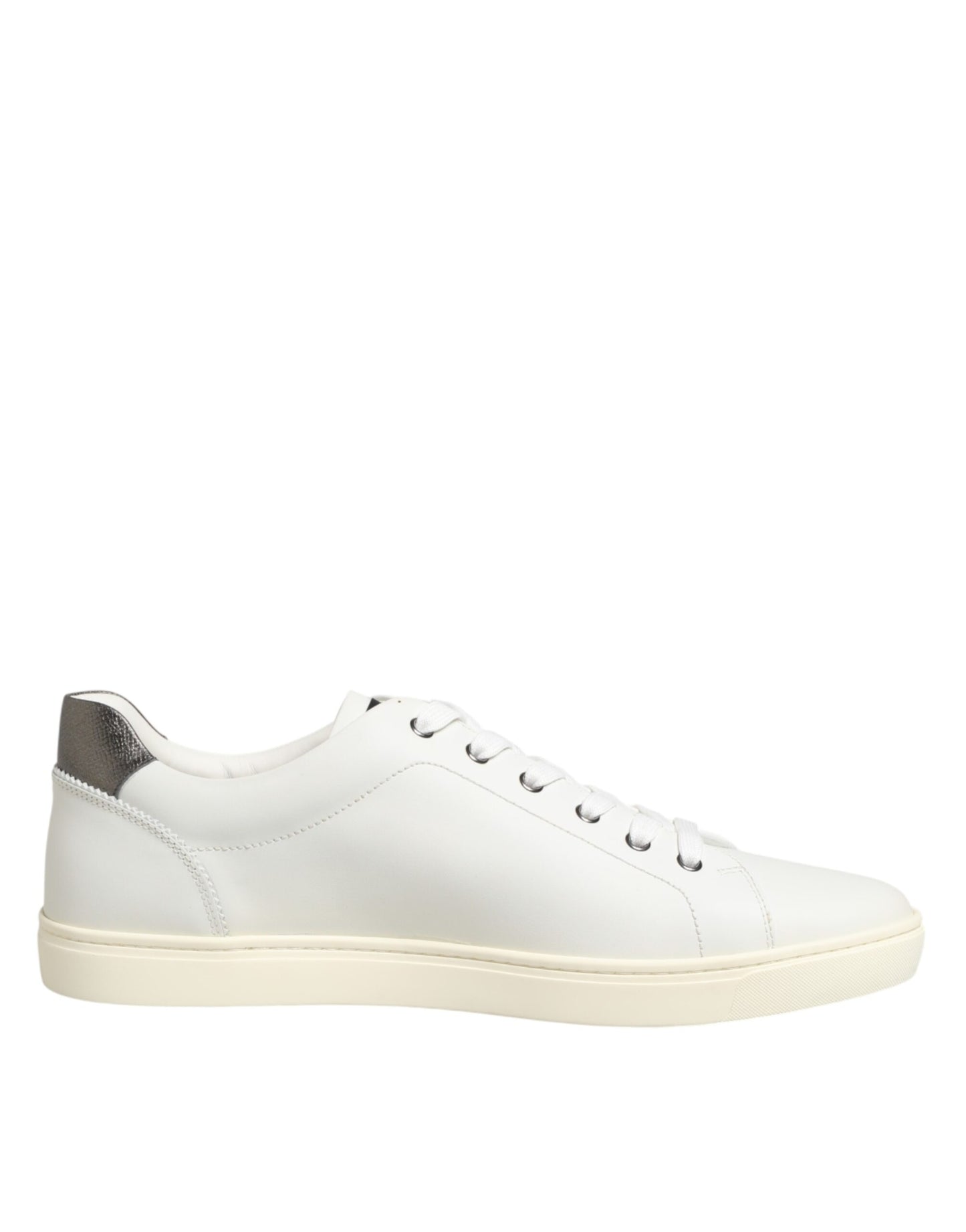 Dolce & Gabbana White Leather Heart Embellished Sneakers Shoes Curated Luxury Accessories by Orvyn