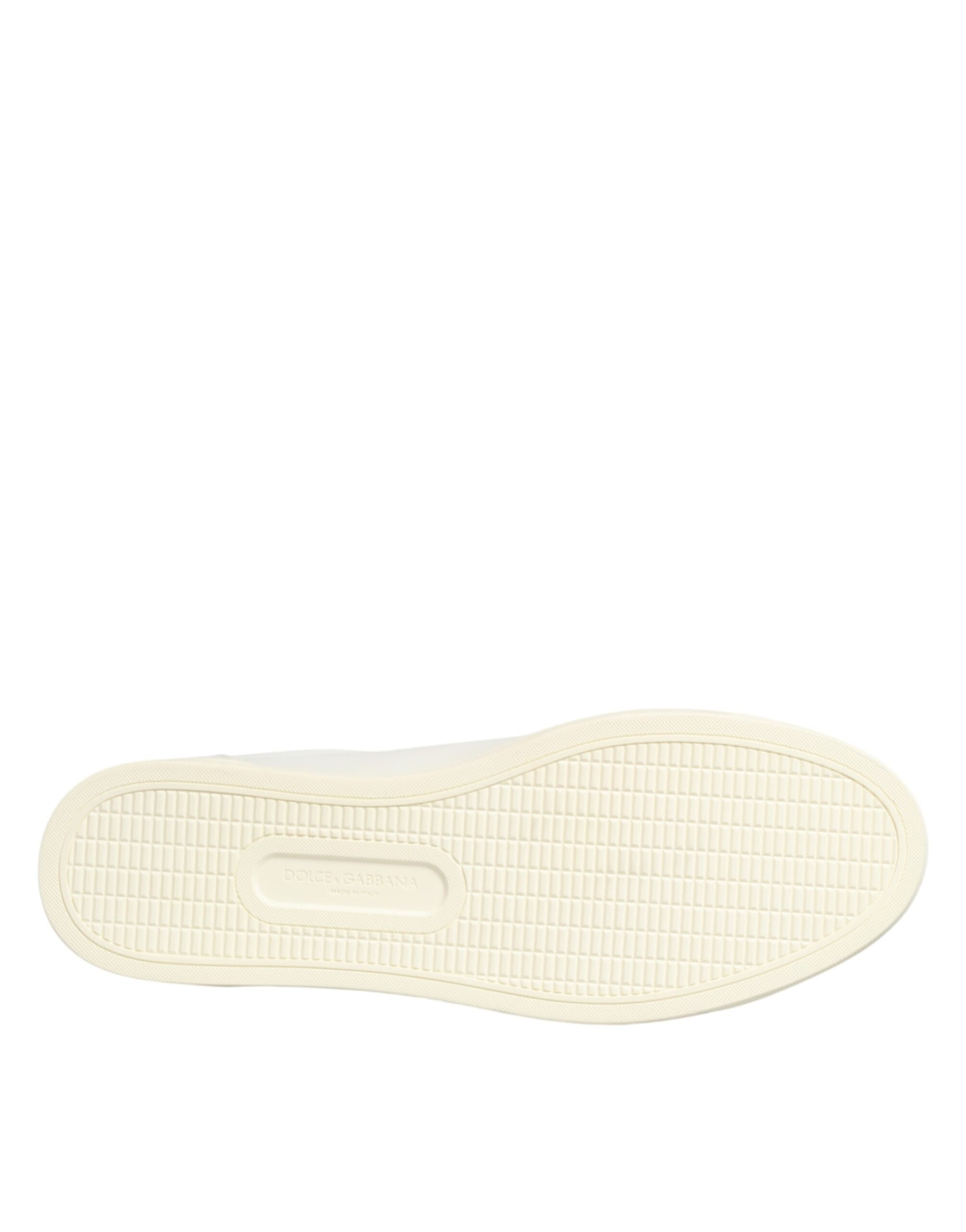 Dolce & Gabbana White Leather Heart Embellished Sneakers Shoes Curated Luxury Accessories by Orvyn
