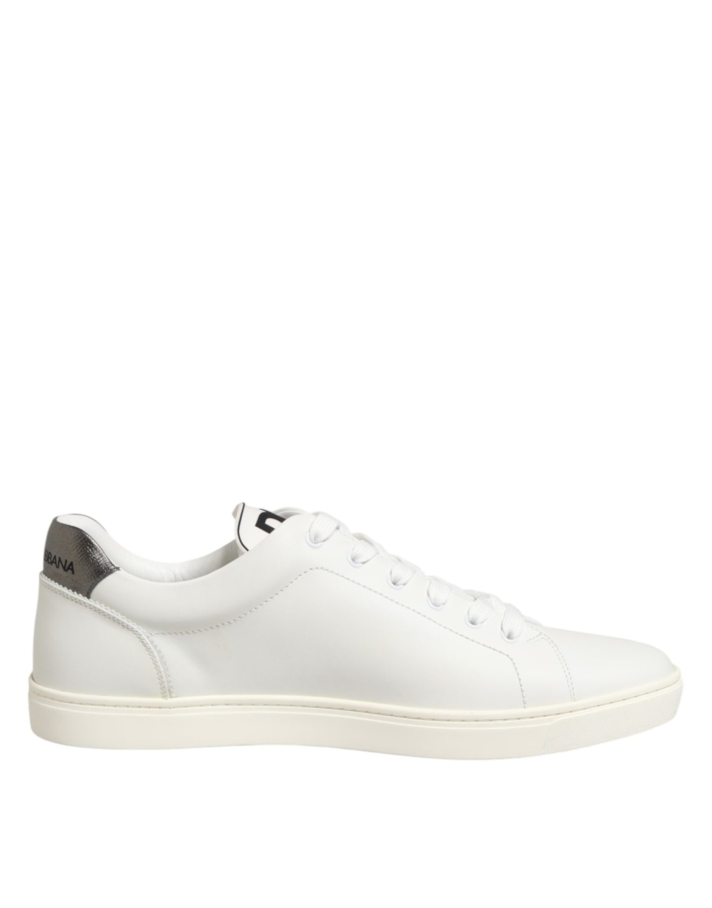 Dolce & Gabbana White Leather Heart Embellished Sneakers Shoes Curated Luxury Accessories by Orvyn