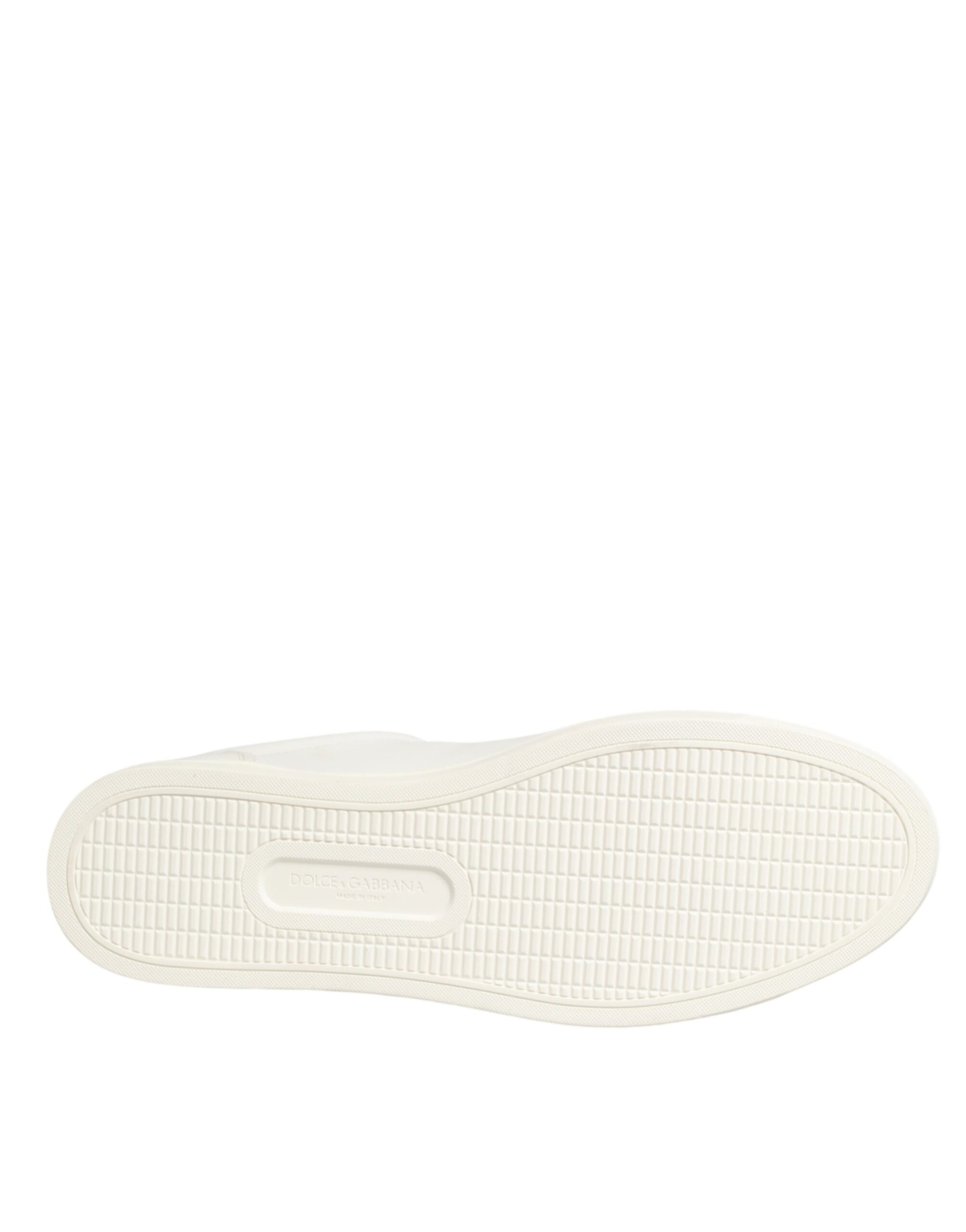 Dolce & Gabbana White Leather Heart Embellished Sneakers Shoes Curated Luxury Accessories by Orvyn