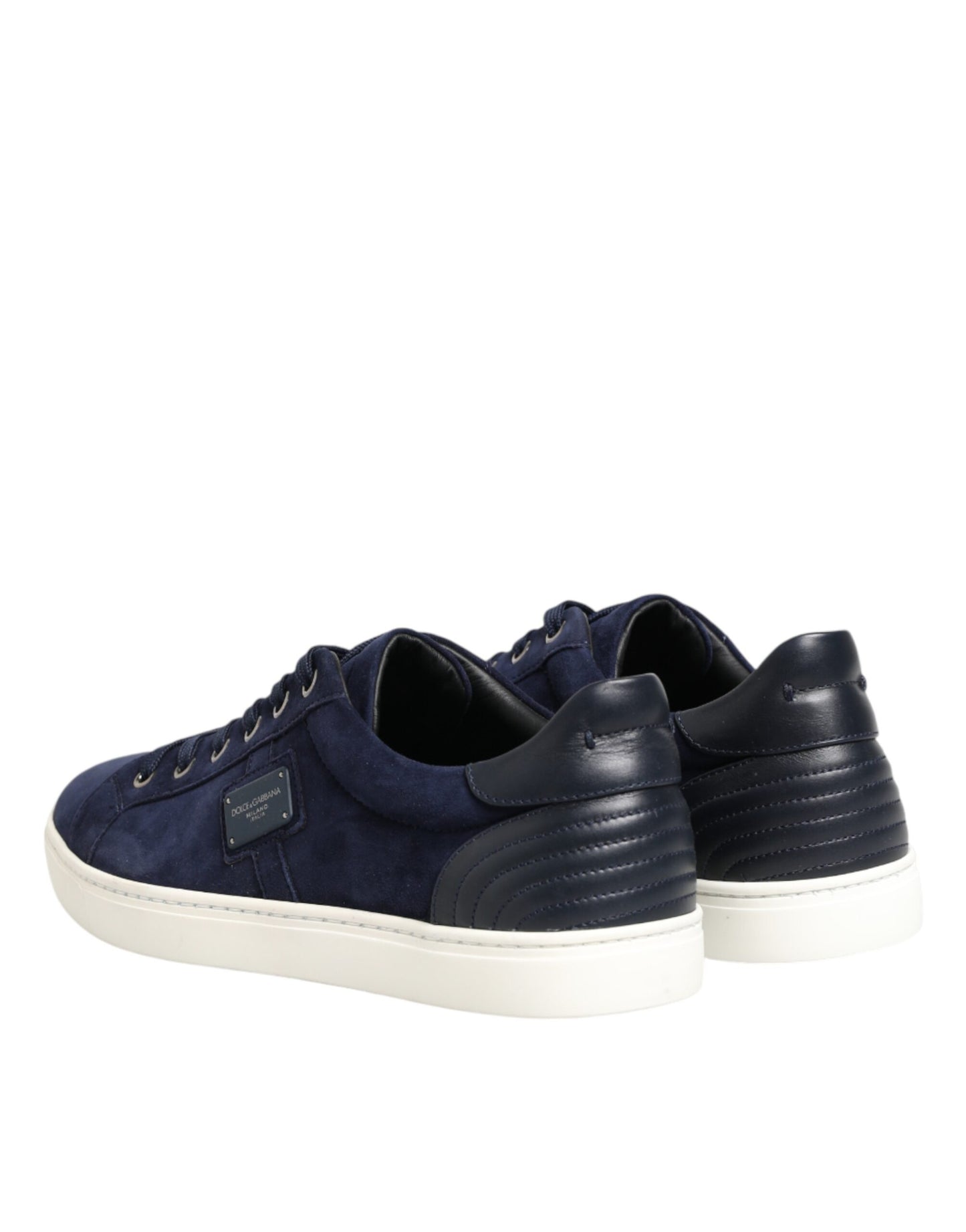 Dolce & Gabbana Blue Leather Suede Low Top Sneakers Shoes Curated Luxury Accessories by Orvyn