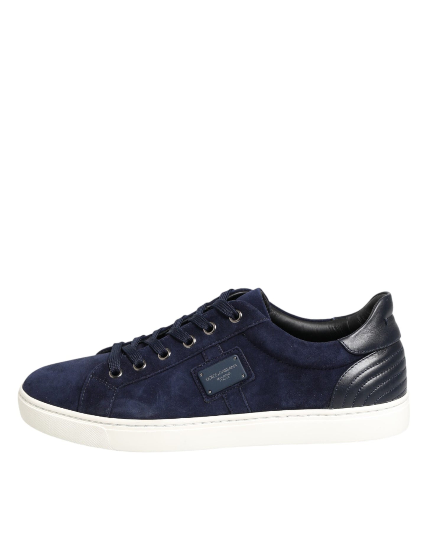 Dolce & Gabbana Blue Leather Suede Low Top Sneakers Shoes Curated Luxury Accessories by Orvyn