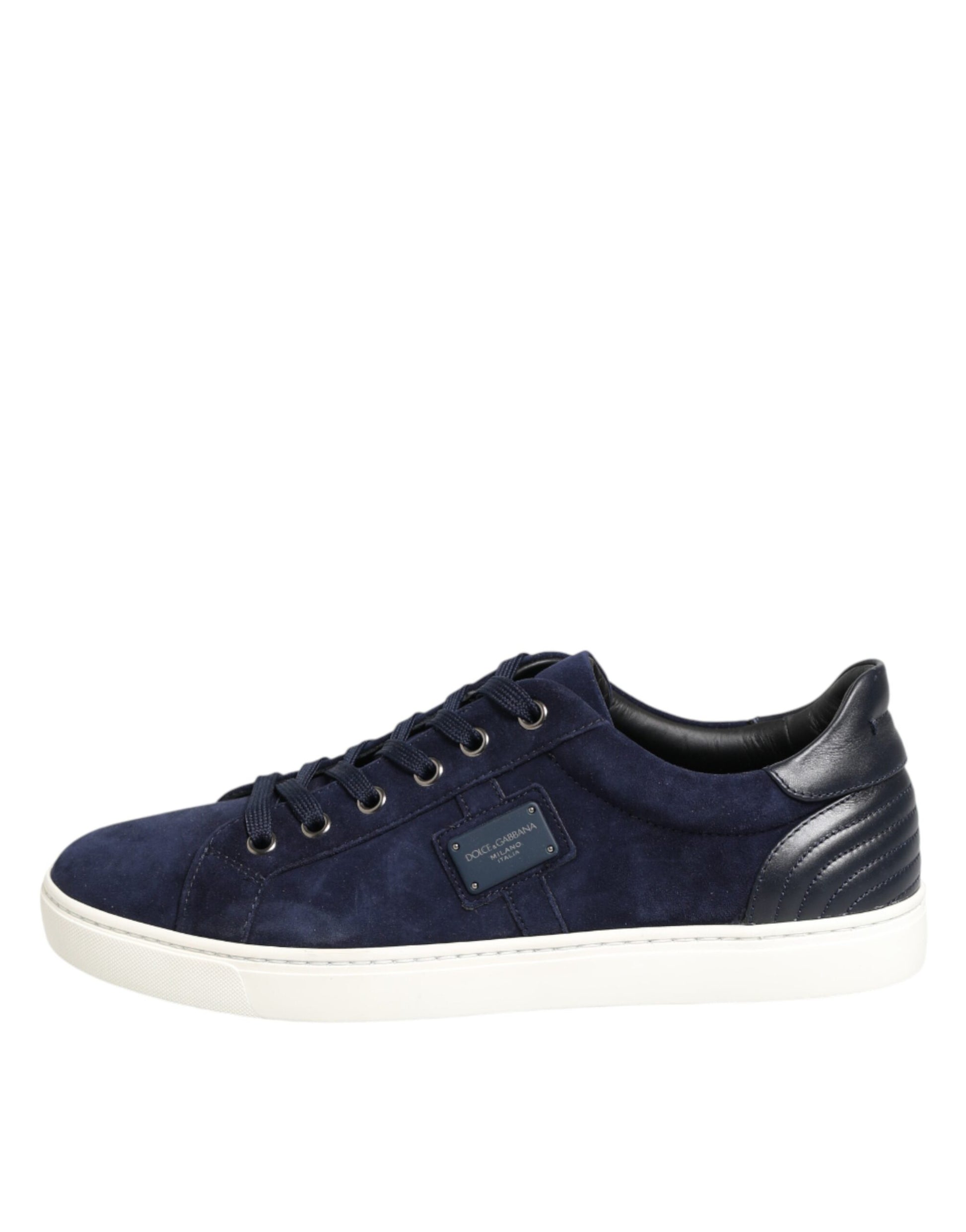 Dolce & Gabbana Blue Leather Suede Low Top Sneakers Shoes Curated Luxury Accessories by Orvyn