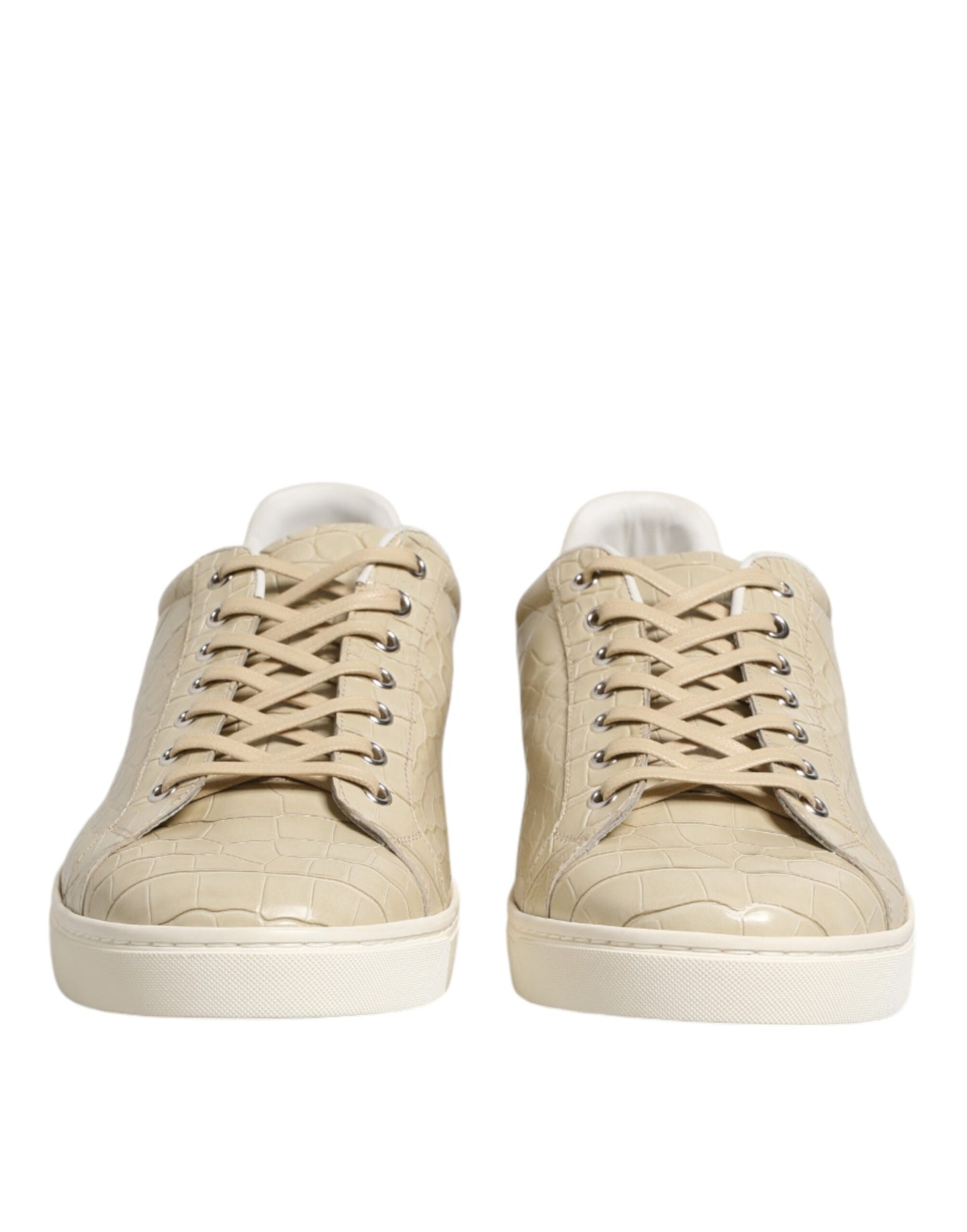 Dolce & Gabbana Beige London Low Top Leather Sneakers Shoes Curated Luxury Accessories by Orvyn