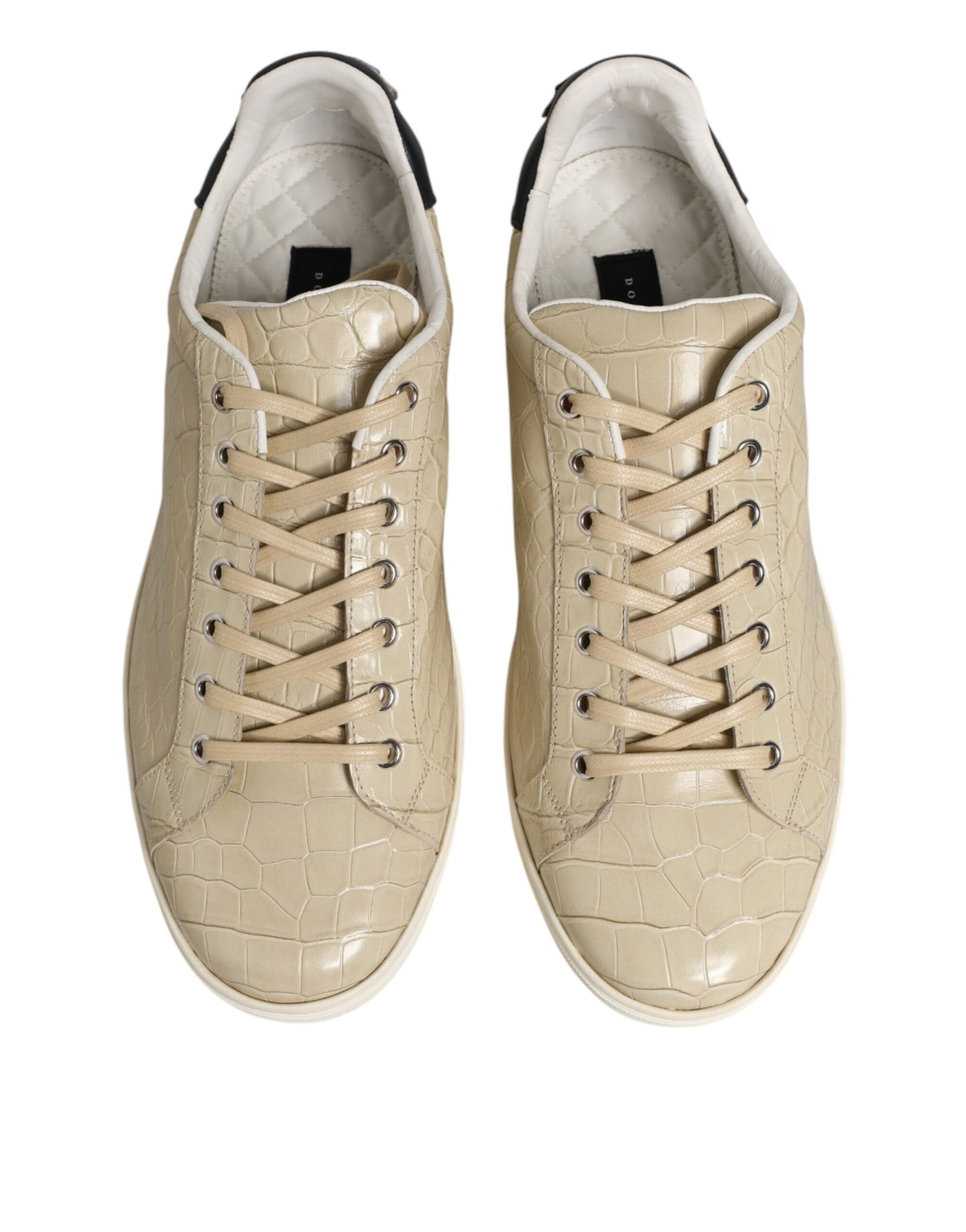 Dolce & Gabbana Beige London Low Top Leather Sneakers Shoes Curated Luxury Accessories by Orvyn