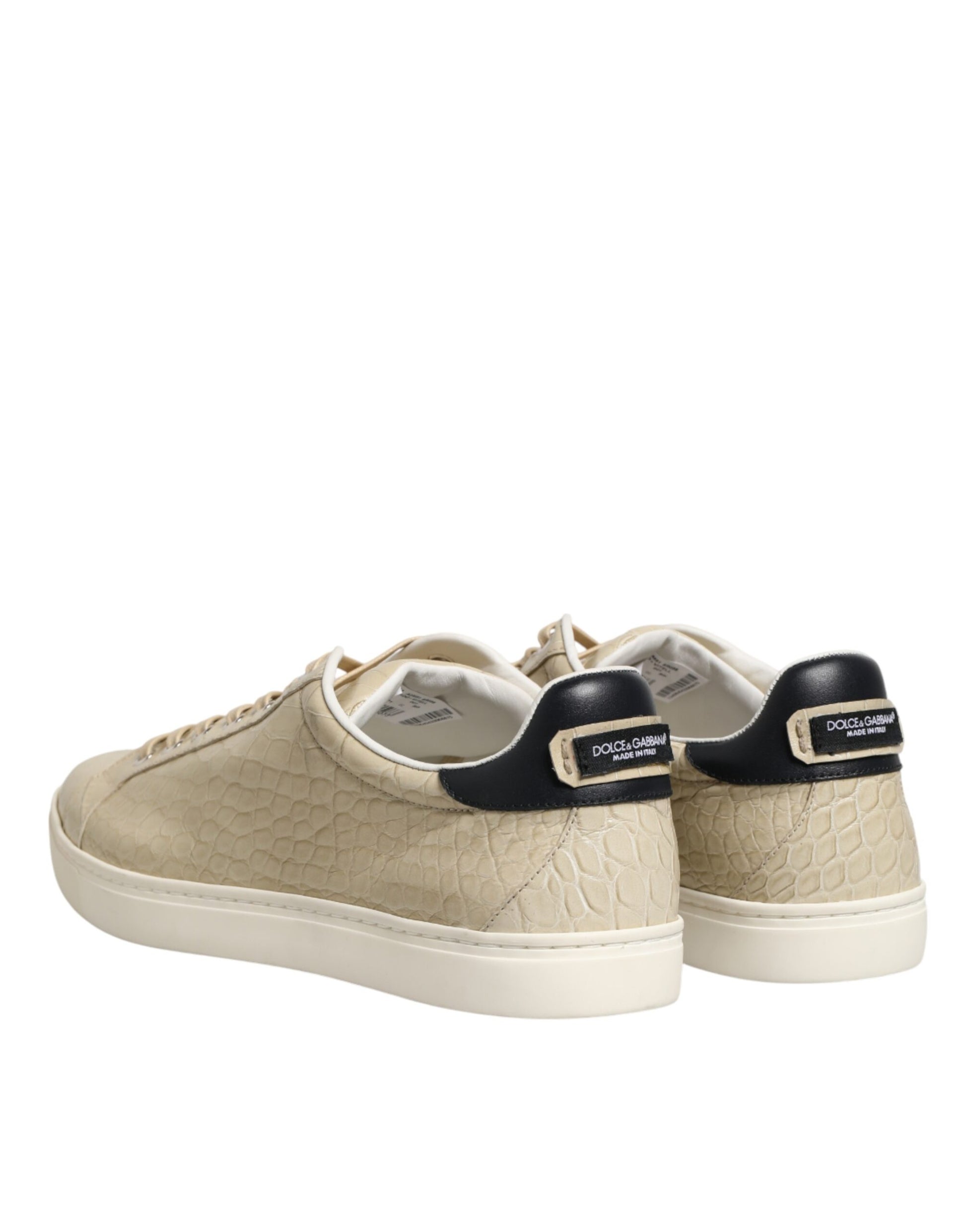 Dolce & Gabbana Beige London Low Top Leather Sneakers Shoes Curated Luxury Accessories by Orvyn
