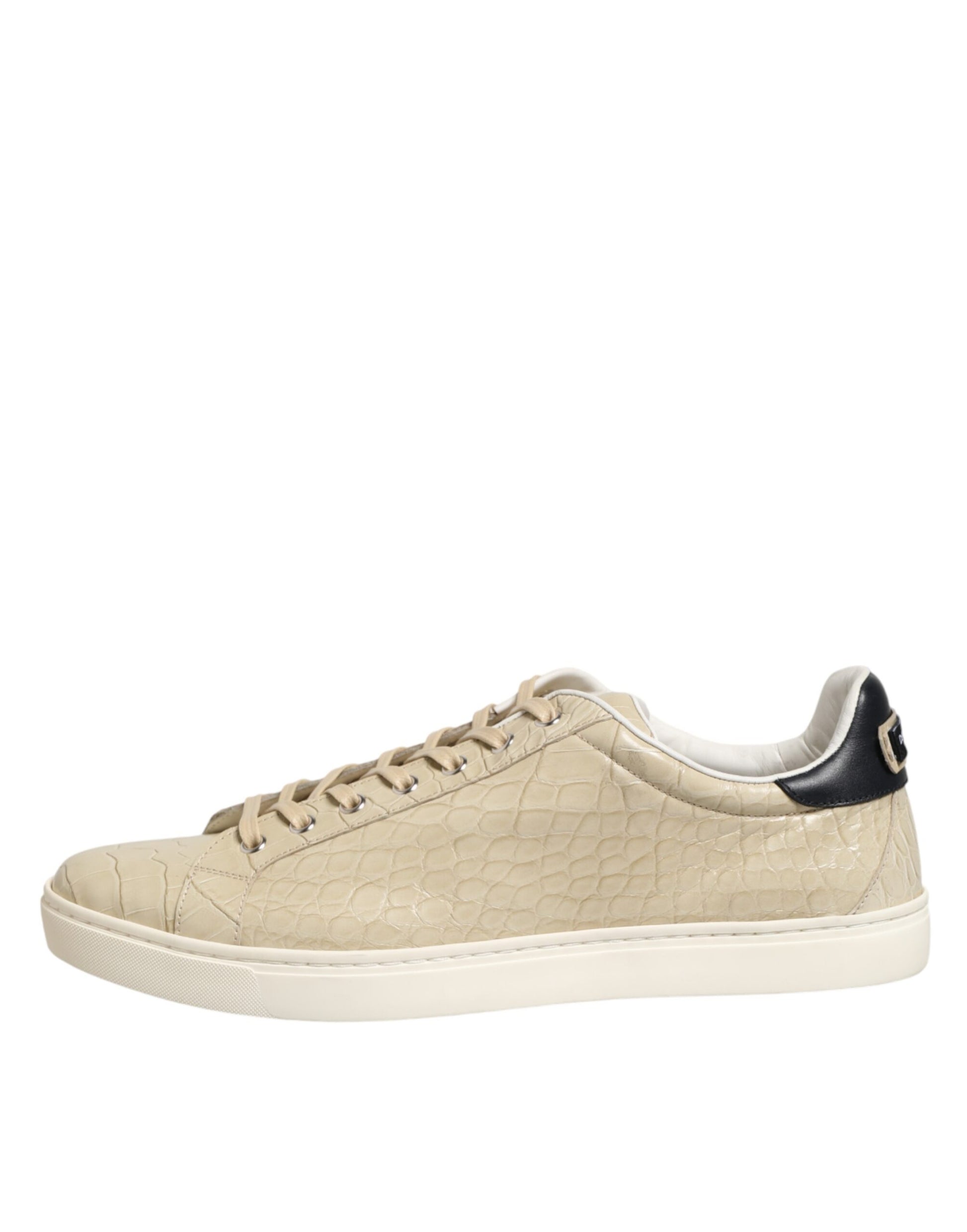 Dolce & Gabbana Beige London Low Top Leather Sneakers Shoes Curated Luxury Accessories by Orvyn