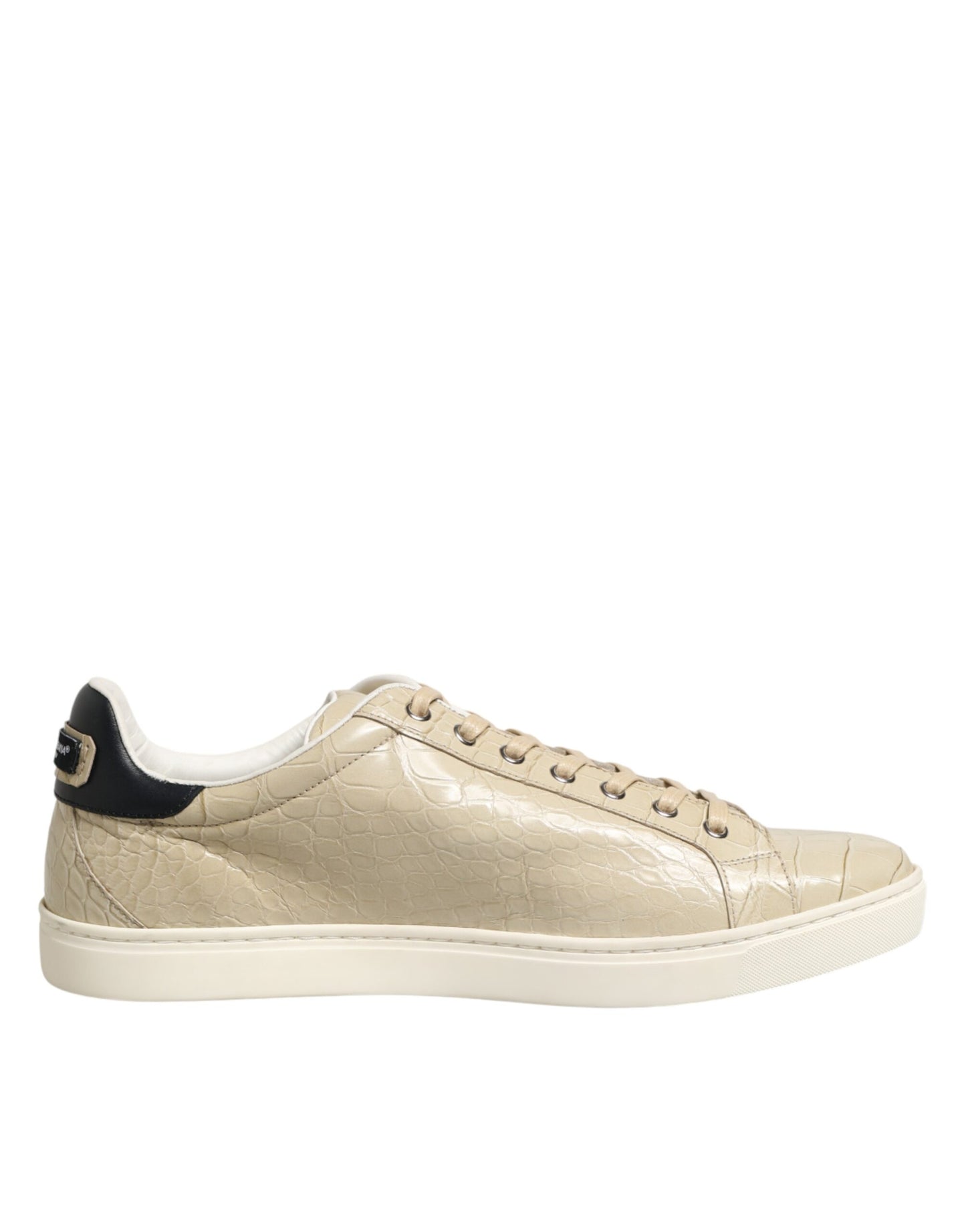 Dolce & Gabbana Beige London Low Top Leather Sneakers Shoes Curated Luxury Accessories by Orvyn