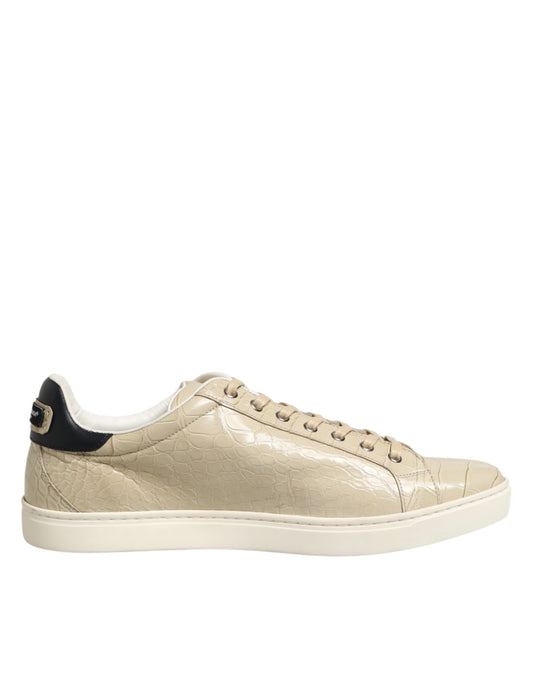 Dolce & Gabbana Beige London Low Top Leather Sneakers Shoes Curated Luxury Accessories by Orvyn