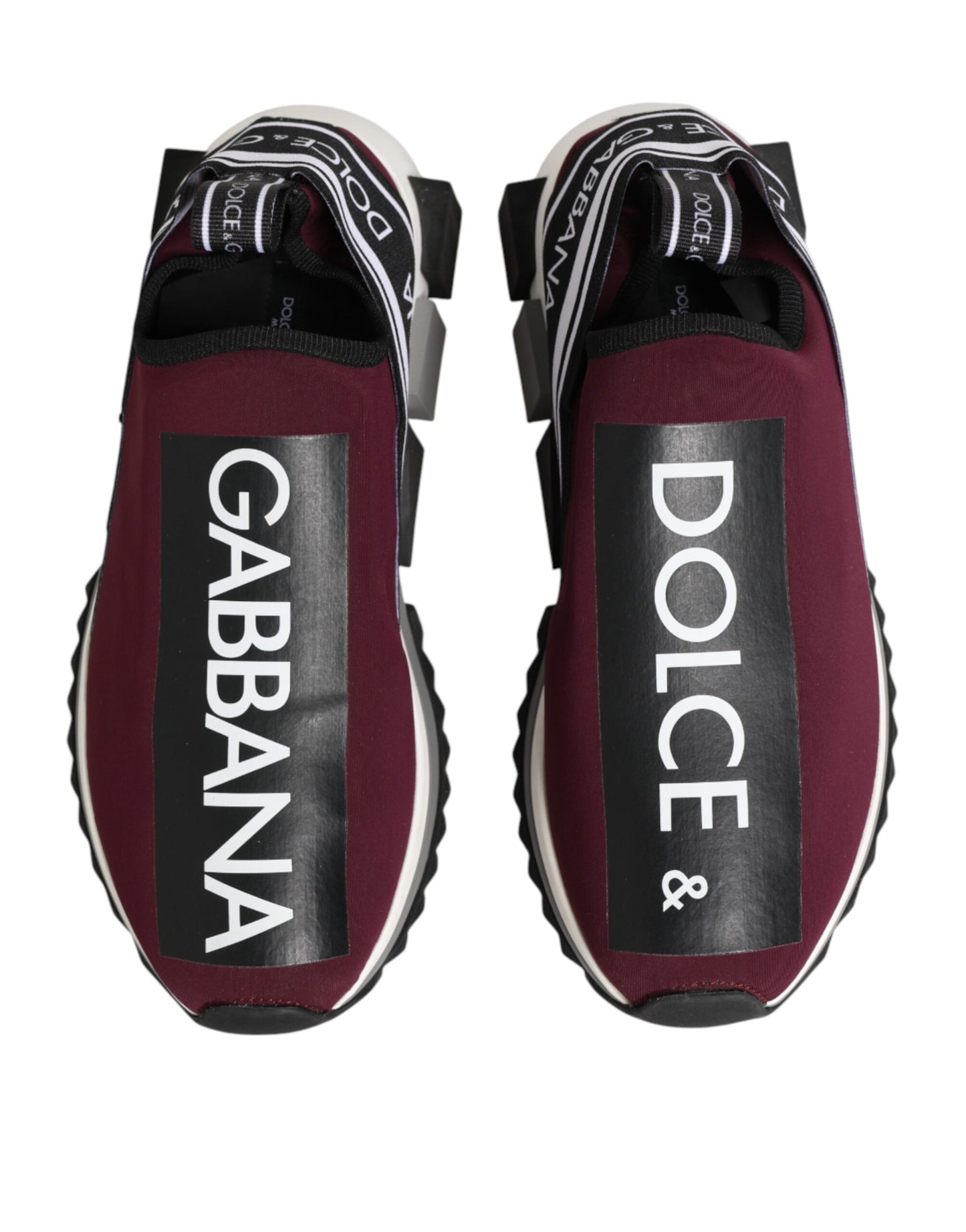 Dolce & Gabbana Maroon Slip On Sorrento Men Sneakers Shoes Curated Luxury Accessories by Orvyn