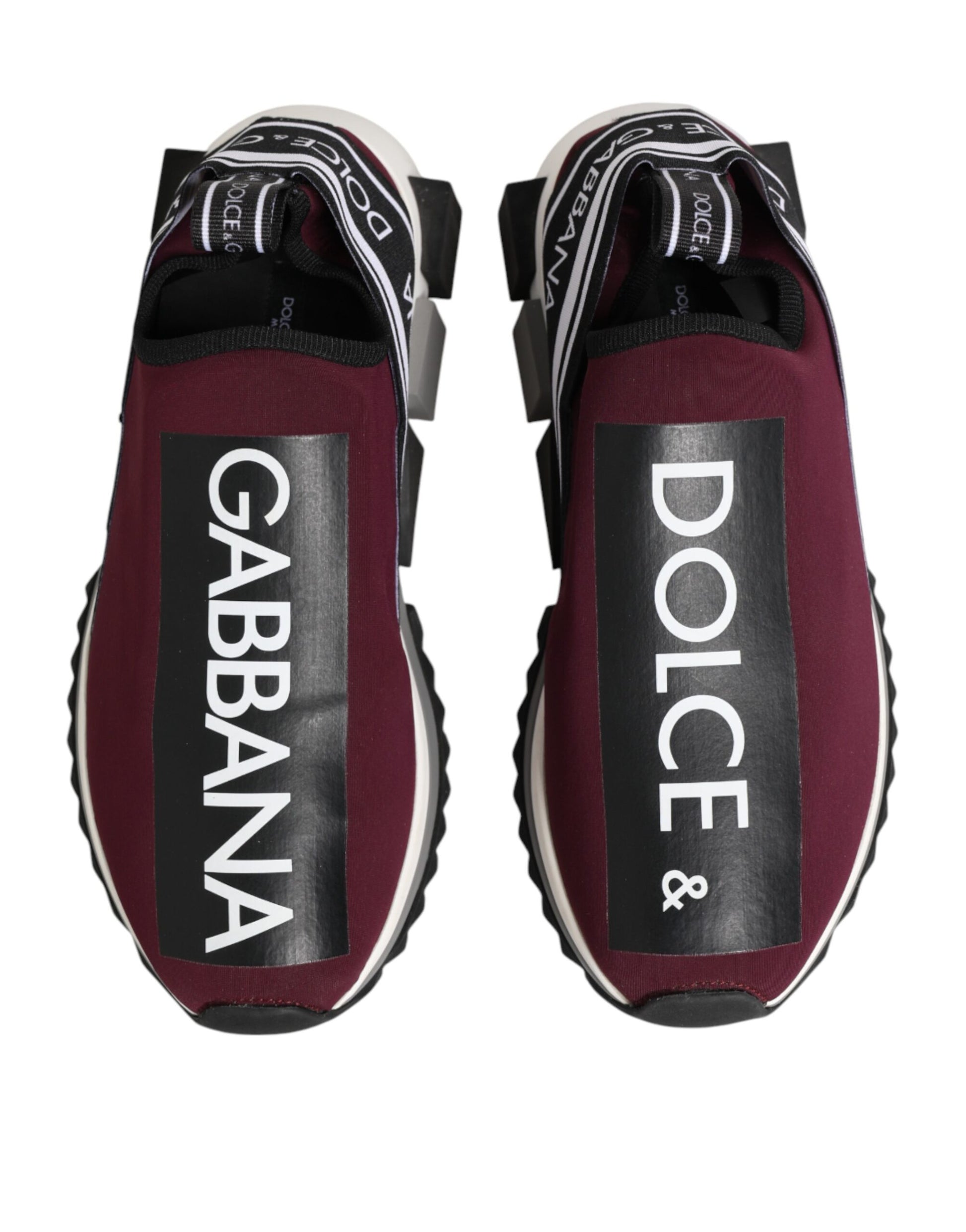 Dolce & Gabbana Maroon Slip On Sorrento Men Sneakers Shoes Curated Luxury Accessories by Orvyn