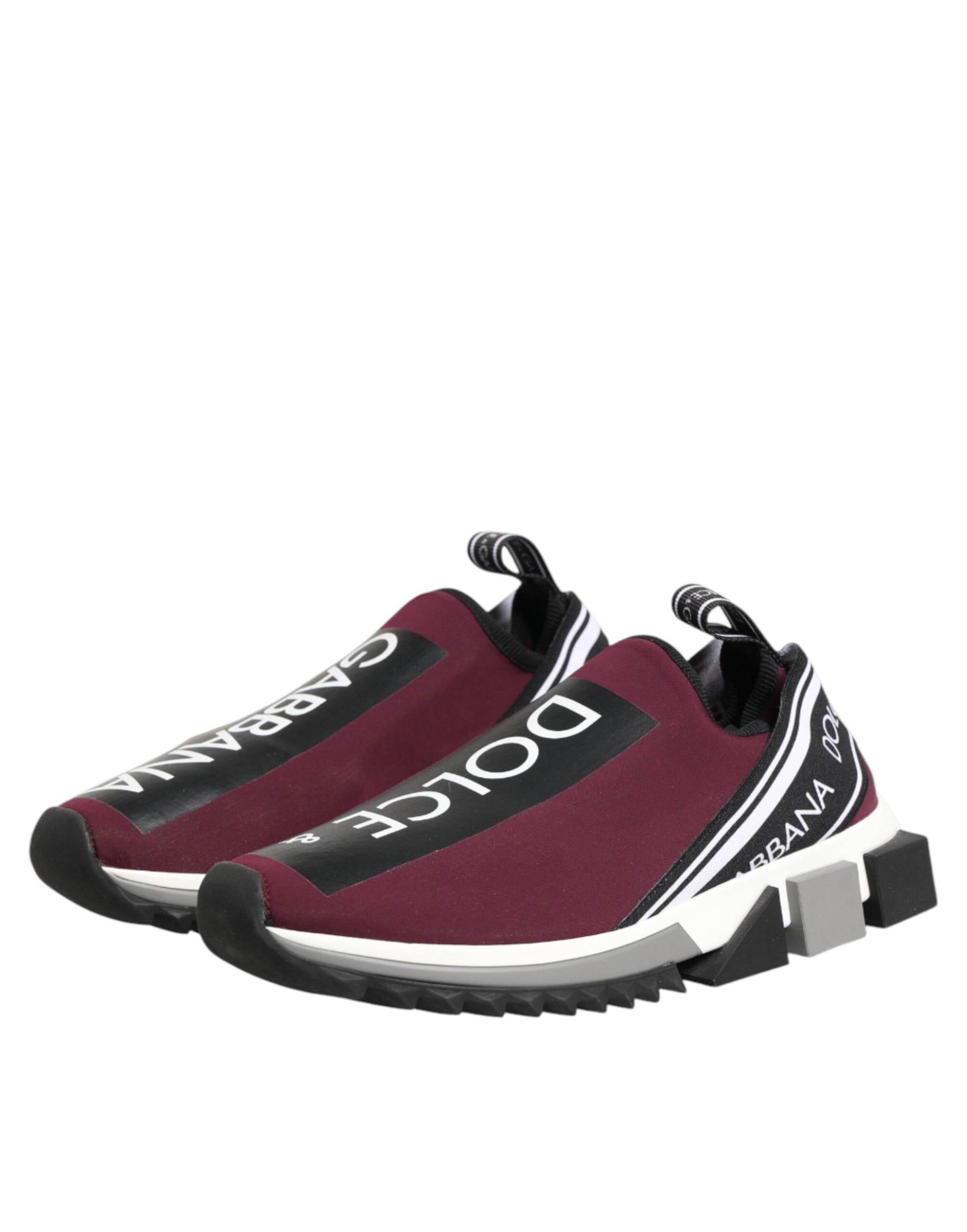 Dolce & Gabbana Maroon Slip On Sorrento Men Sneakers Shoes Curated Luxury Accessories by Orvyn