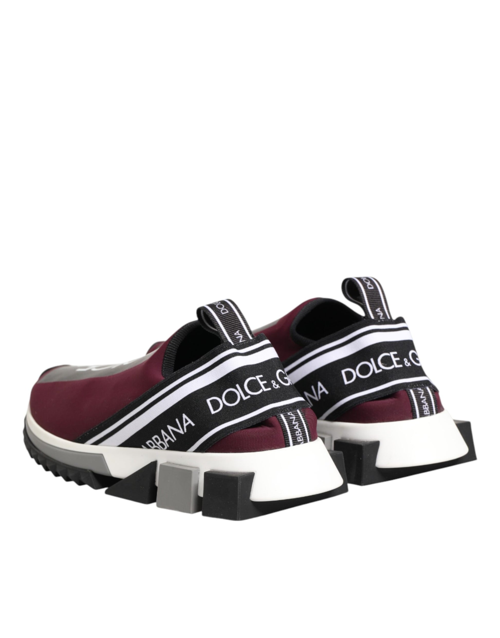 Dolce & Gabbana Maroon Slip On Sorrento Men Sneakers Shoes Curated Luxury Accessories by Orvyn