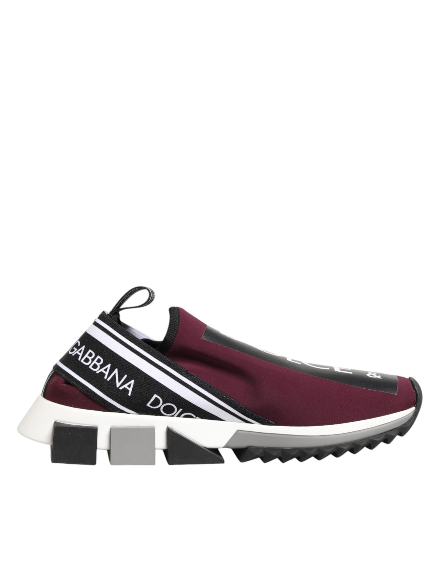 Dolce & Gabbana Maroon Slip On Sorrento Men Sneakers Shoes Curated Luxury Accessories by Orvyn
