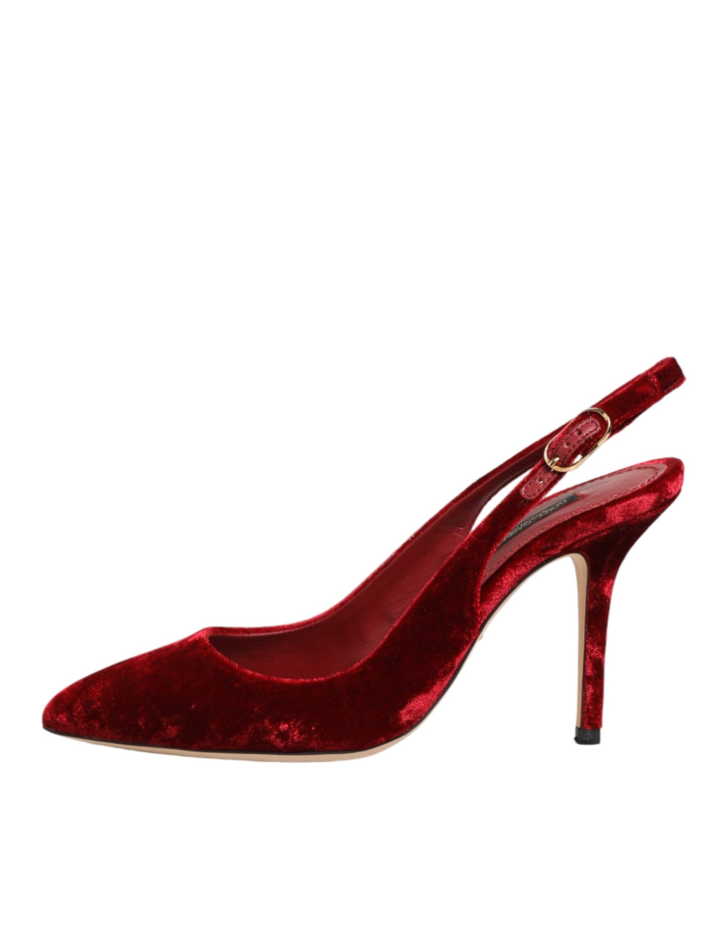 Dolce & Gabbana Red Suede High Heels Slingbacks Sandals Shoes Curated Luxury Accessories by Orvyn