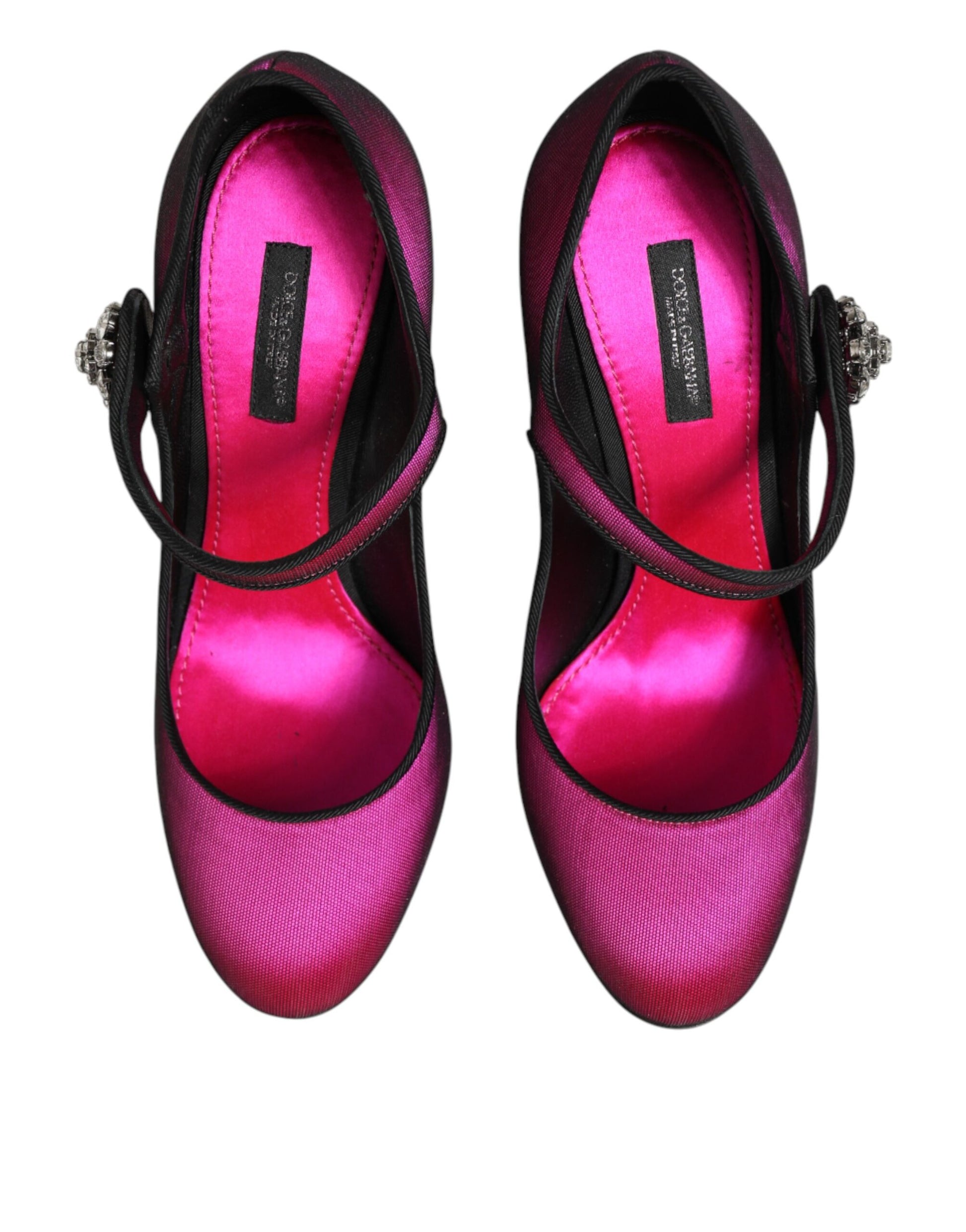 Dolce & Gabbana Pink Strass Mary Janes Heels Pumps Shoes Curated Luxury Accessories by Orvyn