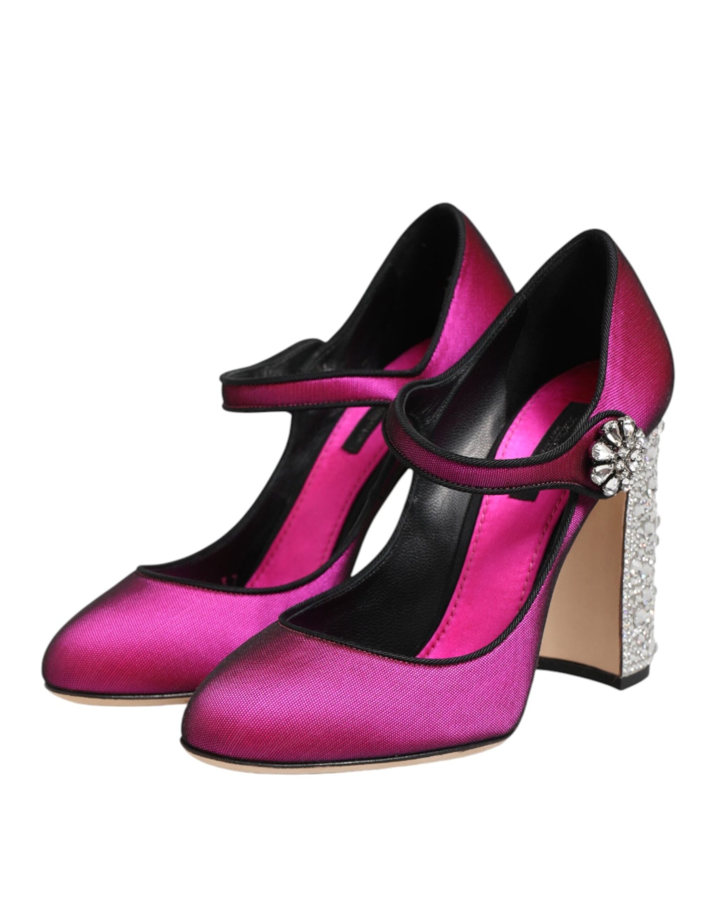 Dolce & Gabbana Pink Strass Mary Janes Heels Pumps Shoes Curated Luxury Accessories by Orvyn