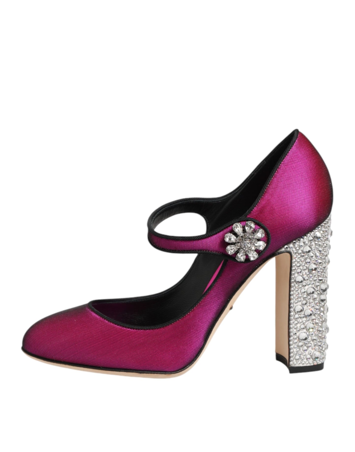 Dolce & Gabbana Pink Strass Mary Janes Heels Pumps Shoes Curated Luxury Accessories by Orvyn