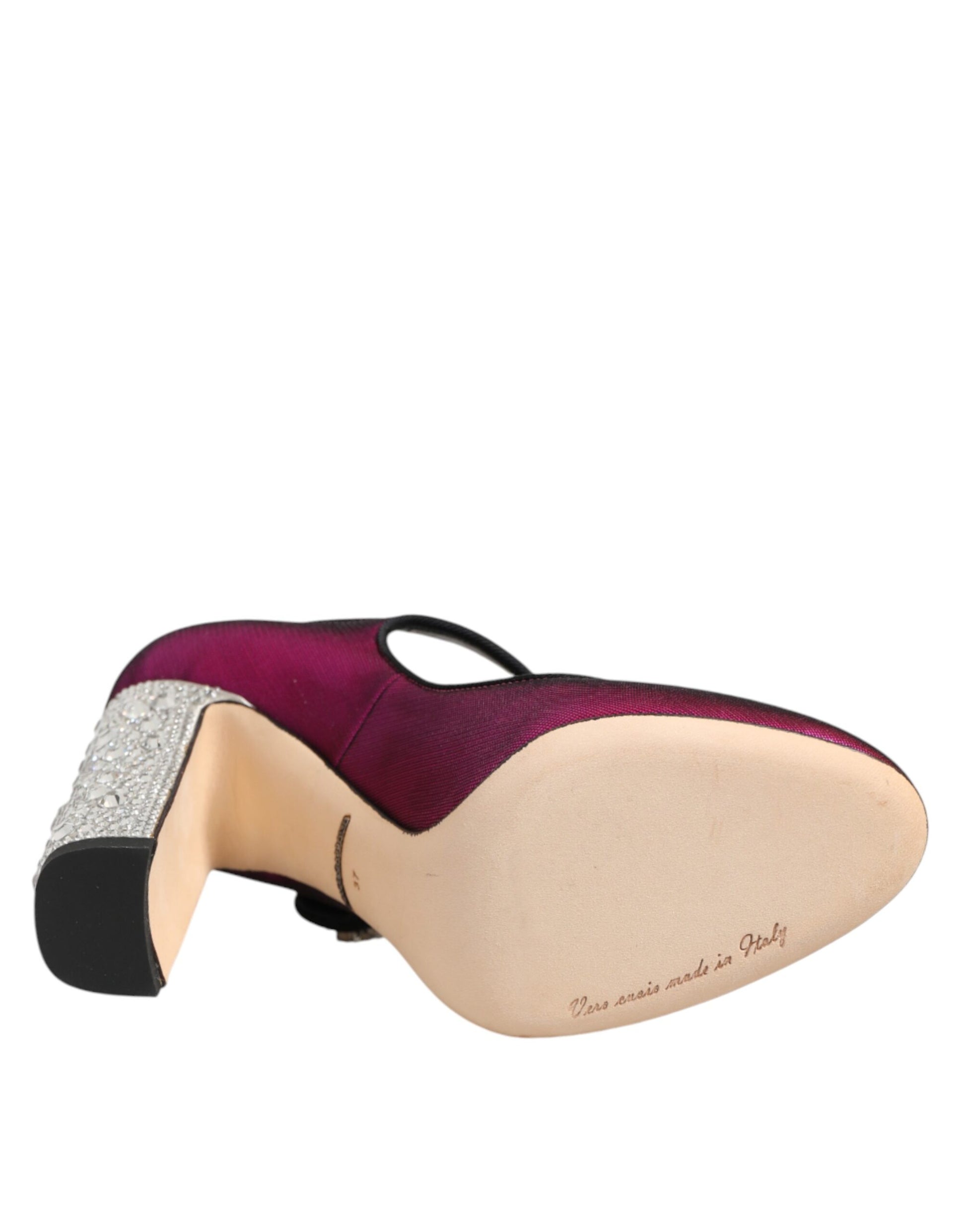 Dolce & Gabbana Pink Strass Mary Janes Heels Pumps Shoes Curated Luxury Accessories by Orvyn
