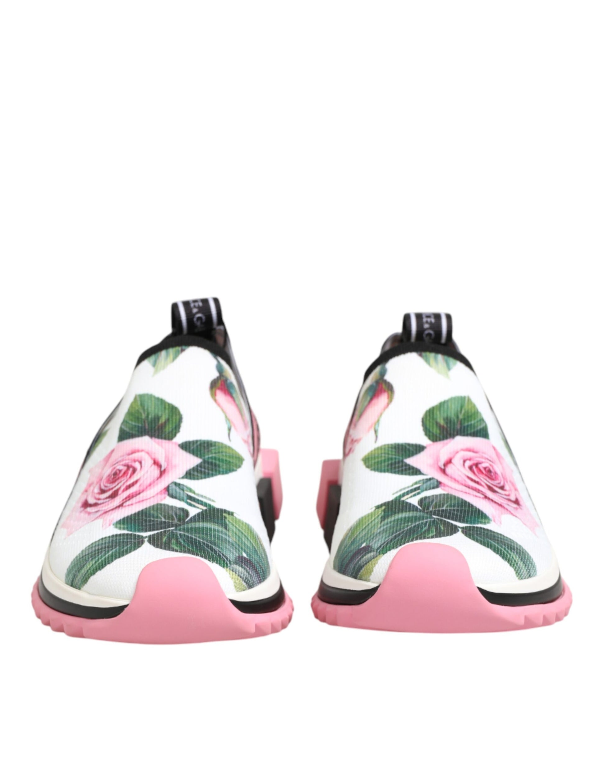 Dolce & Gabbana White Rose Print Sorrento Sneakers Shoes Curated Luxury Accessories by Orvyn